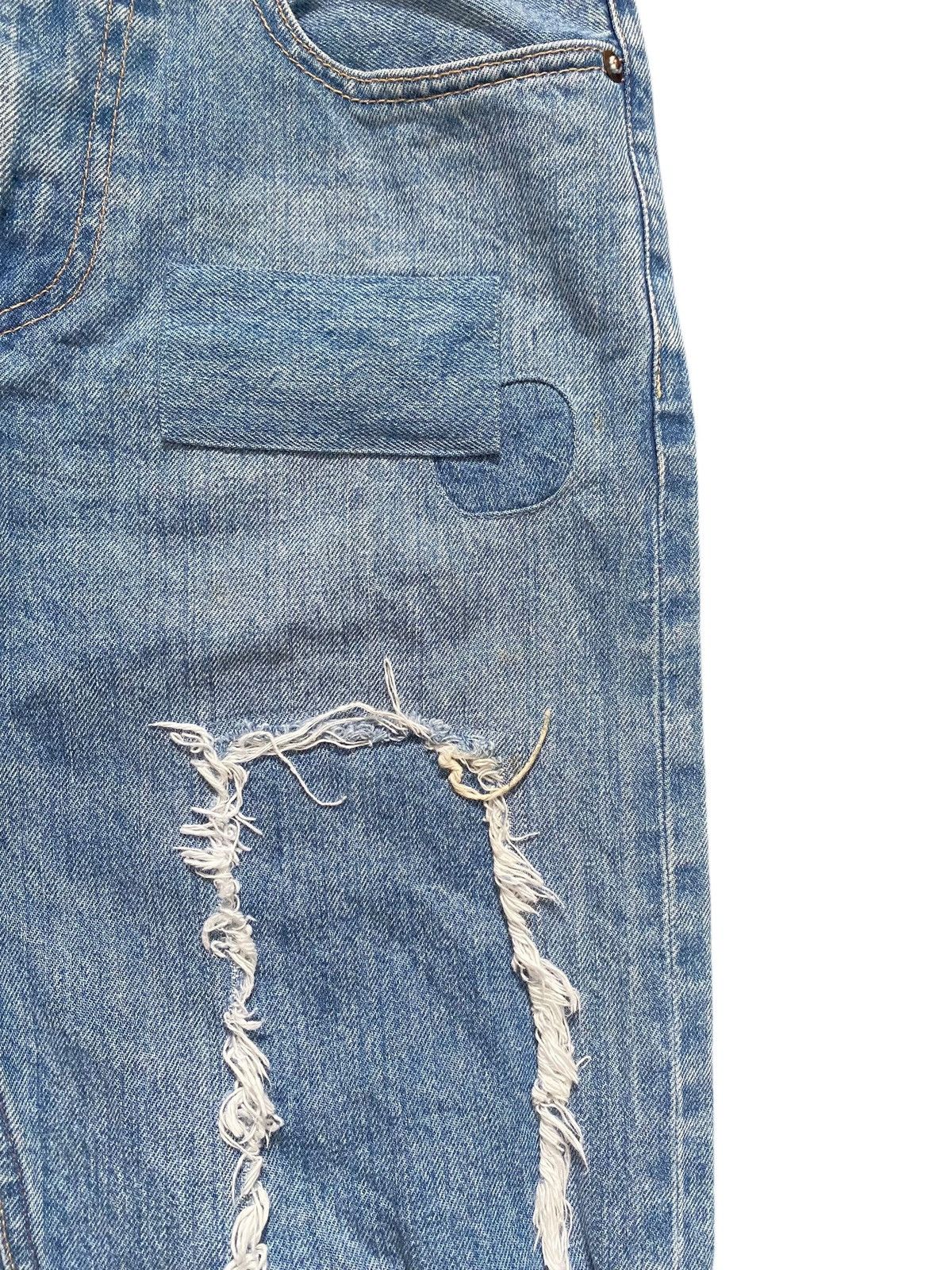 Japanese Brand Beams Japan Selvedge Distressed Patchwork Denim Size US 30 / EU 46 - 5 Thumbnail