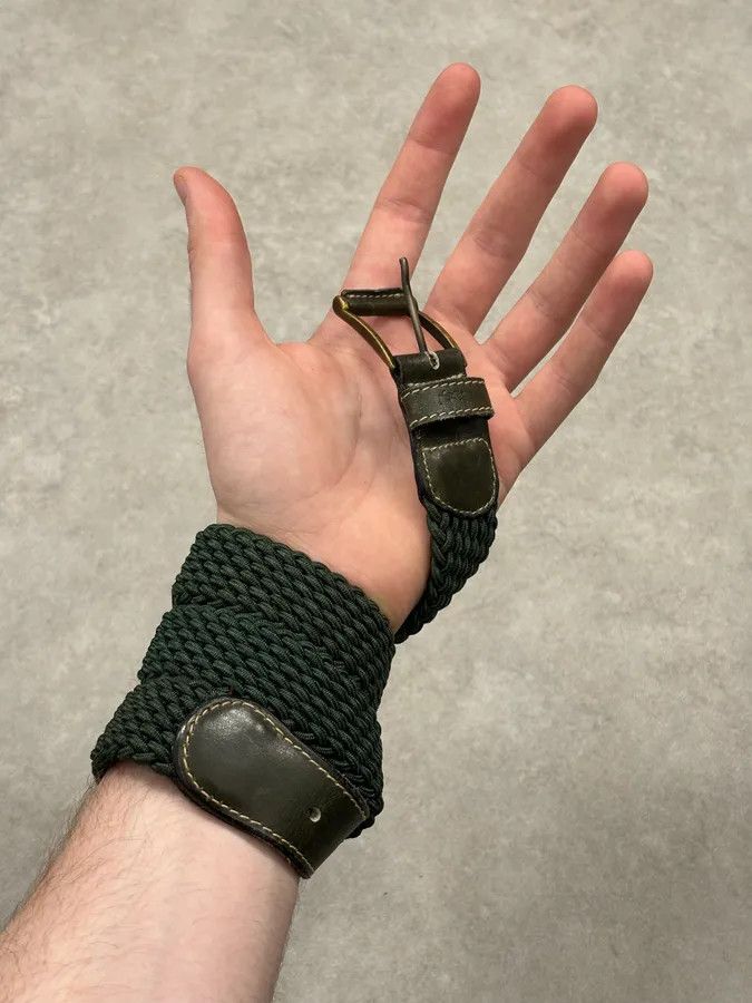 Yves Saint Laurent Yves Saint Laurent Dark Green Braided Cord Leather Belt Size ONE SIZE - 2 Thumbnail