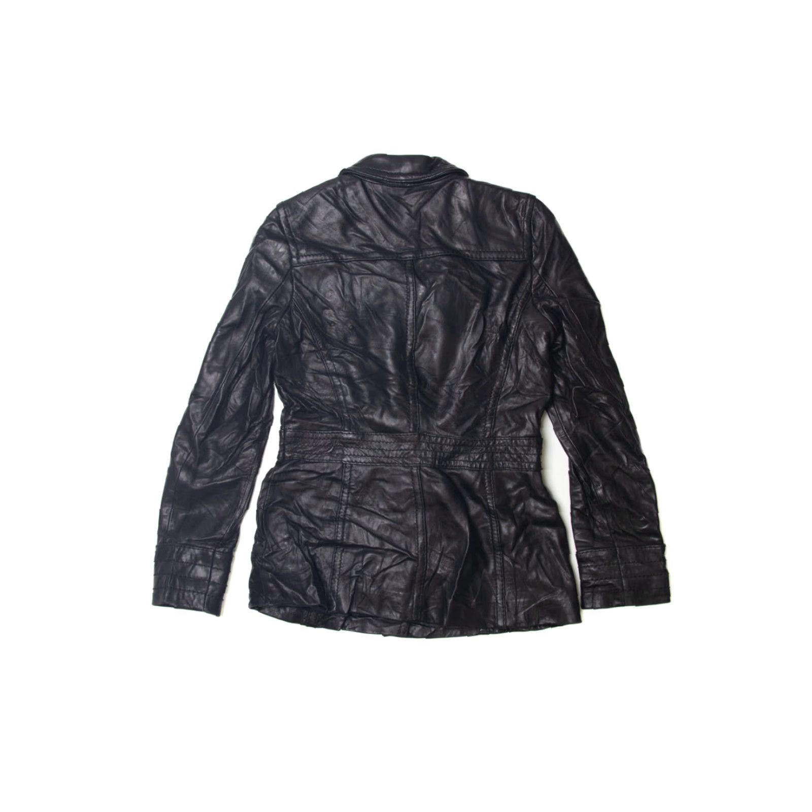 Vintage VINTAGE Avanti Leather Blazer Small Black Leather Blazer Mens Womens Avanti Vintage Blazer 1950s 60s 70s (adjusted) Size 36R - 3 Thumbnail