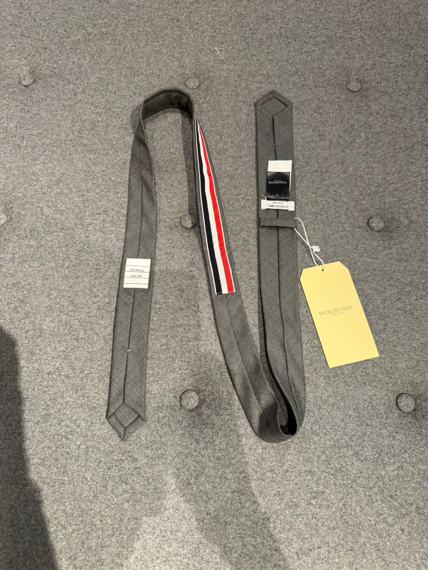 Thom Browne Thom Browne Classic Gray Solid Wool Tie Size ONE SIZE - 2 Thumbnail