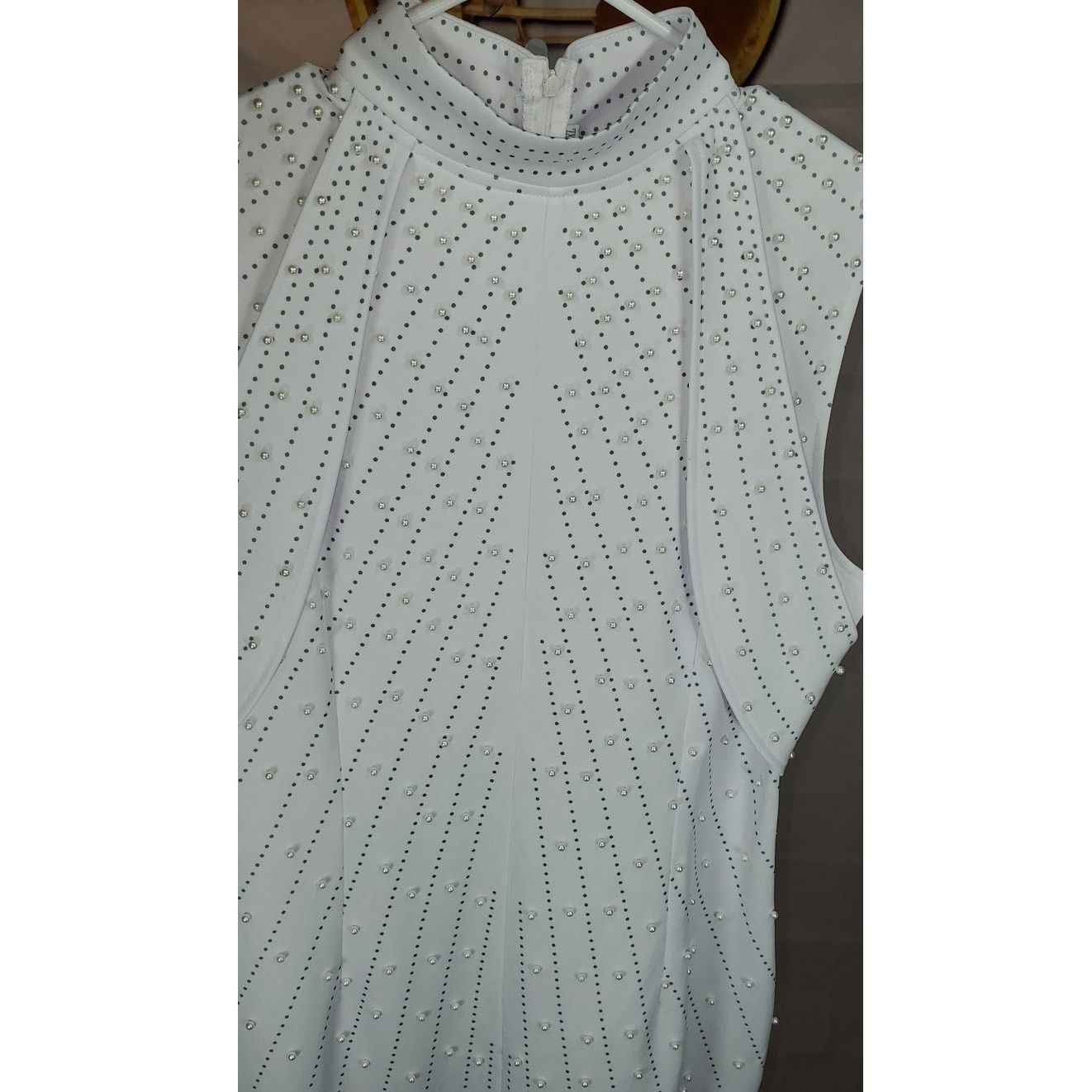 Other White Sleeveless Beaded Pearl Studded Dress Women’s Size 2X Size XL / US 12-14 / IT 48-50 - 4 Thumbnail