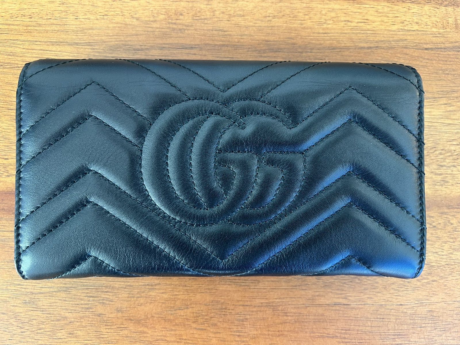 Gucci Gucci Black Soft Leather GG Marmont Continental Wallet Size ONE SIZE - 4 Thumbnail