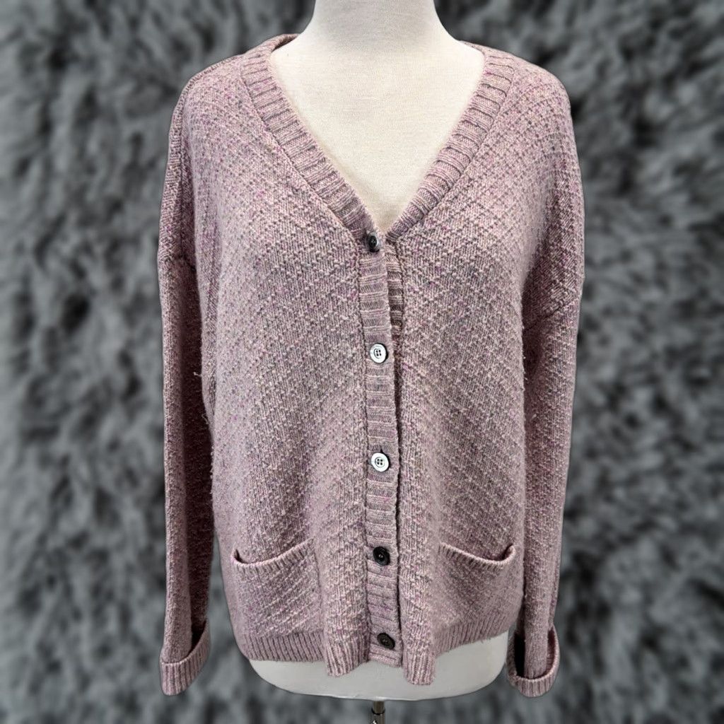 Vintage Sundance Knit Merino Alpaca Cardigan Sweater Large Pink Bohemian Womens Size L / US 10 / IT 46 - 1 Thumbnail
