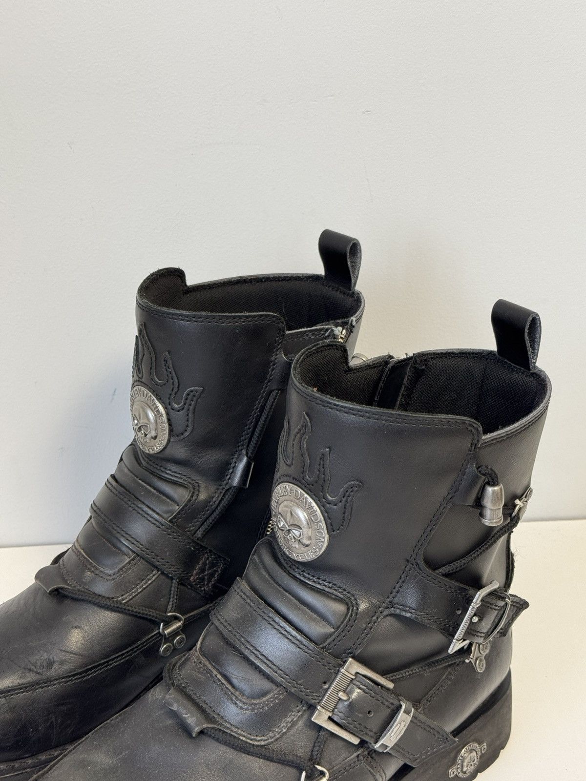 Harley Davidson Harley-Davidson D94167 Distortion Skull Leather Motorcycle Size US 13 / EU 46 - 3 Thumbnail