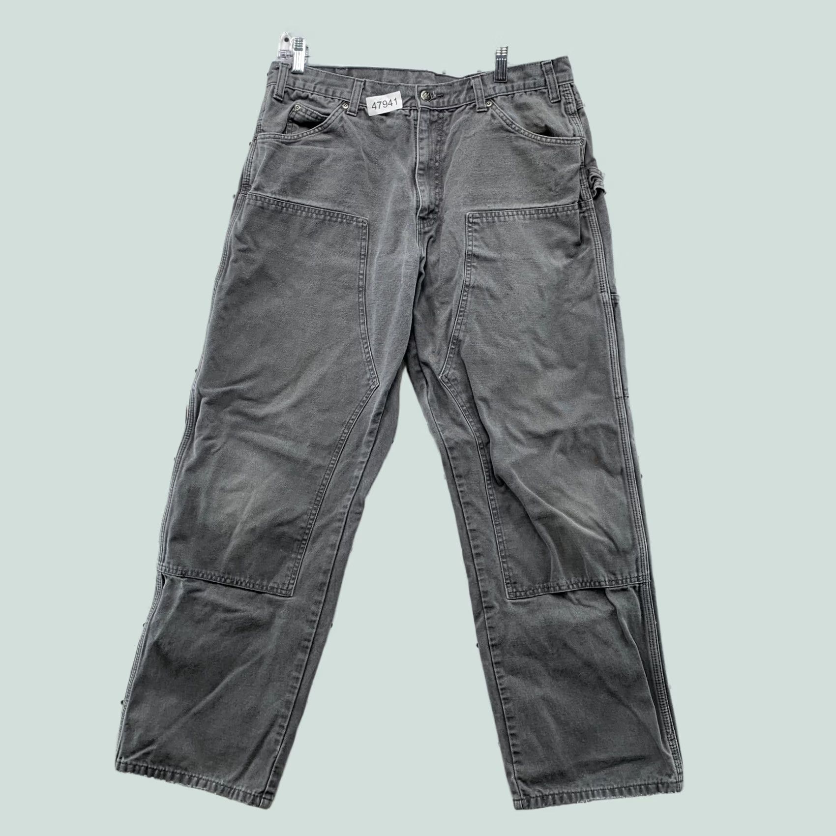 Dickies Dickies Carpenter Pants Mens 34x30 Gray Workwear 5-Pocket Cotton Canvas Straight Leg Modern 874 Double Knees Size US 34 / EU 50 - 1 Thumbnail