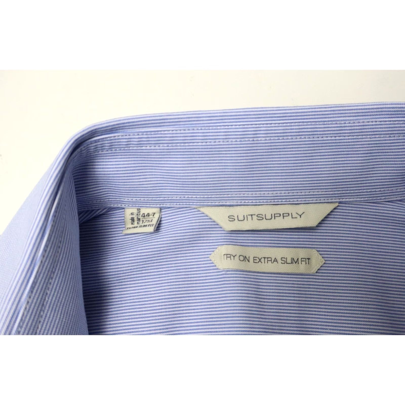 Suitsupply SUITSUPPLY Shirt 44-7/17 1/2L Extra Slim Fit Try On Formal Long Sleeve Men's Size 44R - 7 Thumbnail