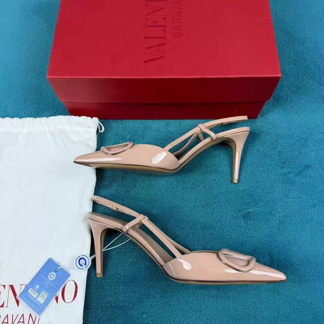 Valentino Valentino Patent Back Tie Stiletto Cinnamon Pink Size US 6.5 / IT 36.5 - 3 Thumbnail
