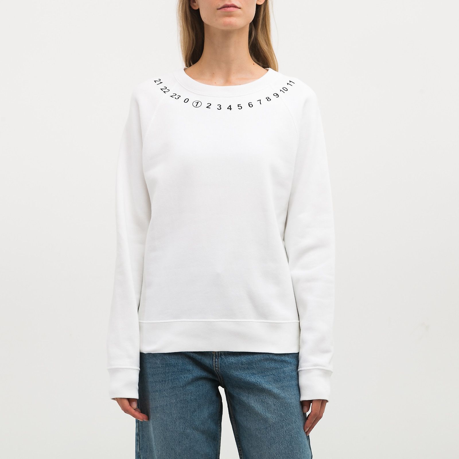 Maison Margiela oc11z1225 Logo Sweatshirt in White Size L / US 10 / IT 46 - 1 Thumbnail