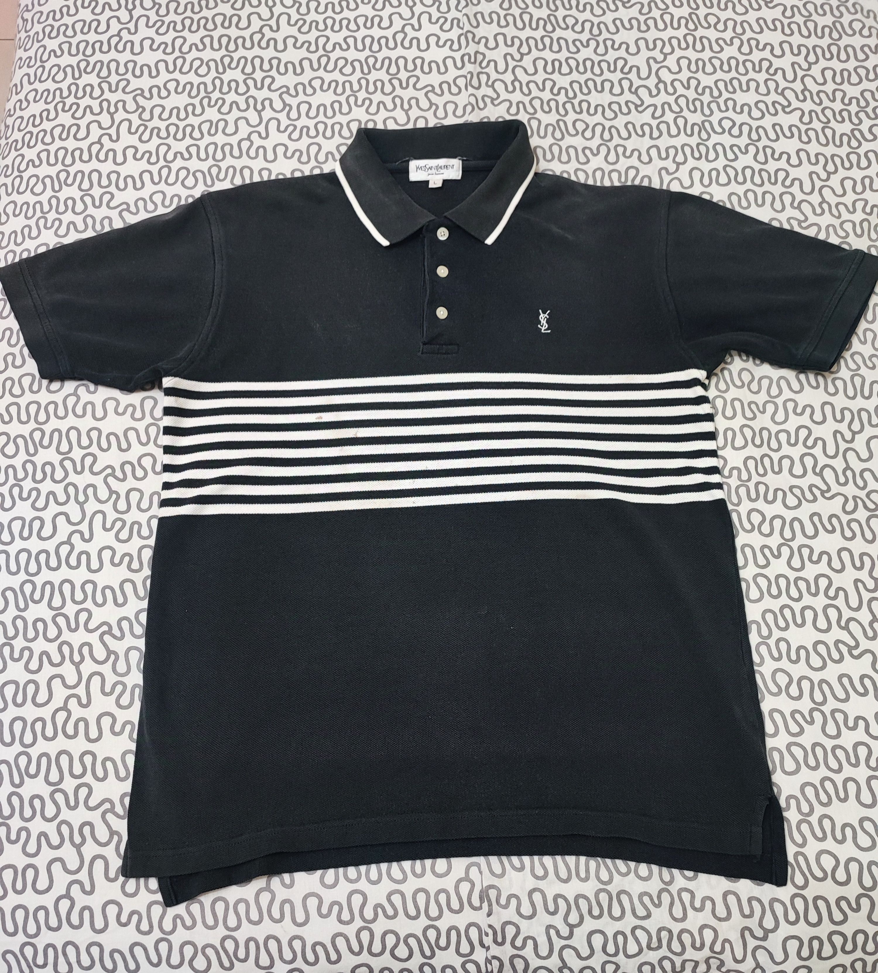 Yves Saint Laurent Vintage YSL Pour Homme Embroidered Logo Polo Shirt Size US L / EU 52-54 / 3 - 5 Thumbnail