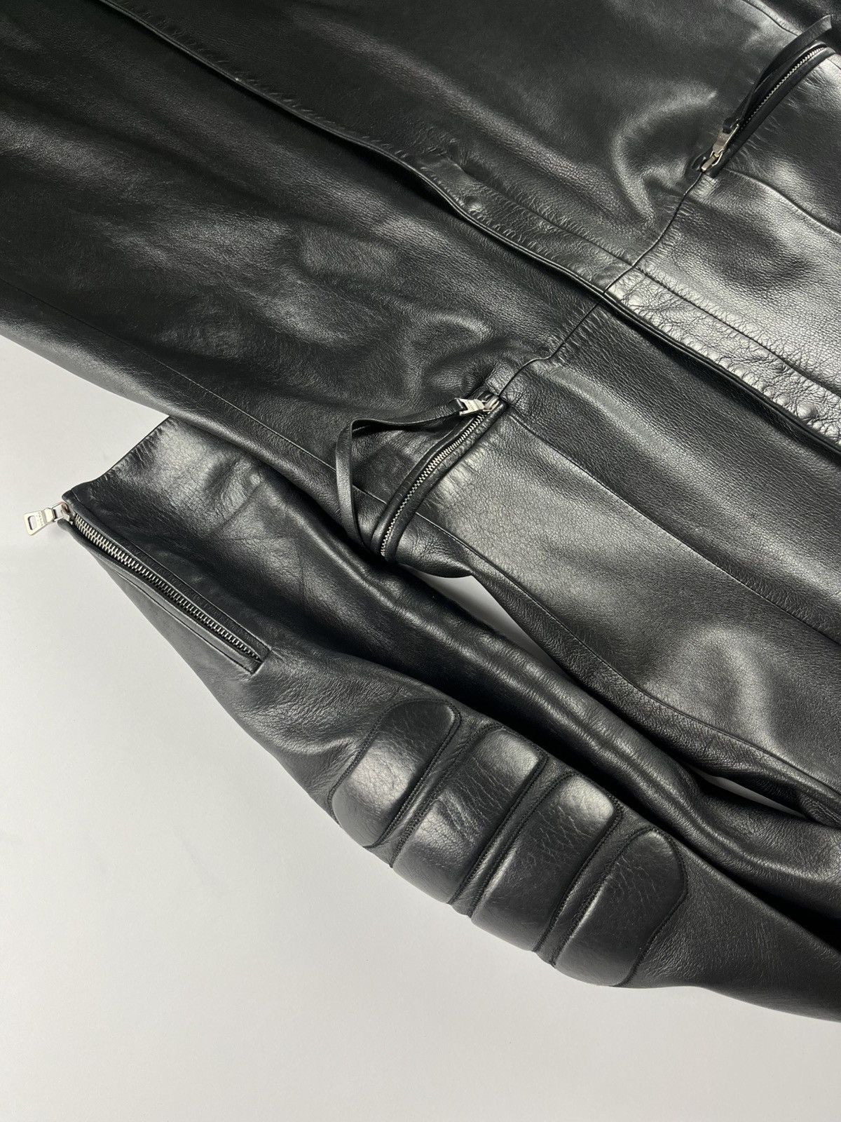 Prada Prada Black Leather Padded Shoulder Coat FW 1999 Size S / US 4 / IT 40 - 5 Thumbnail