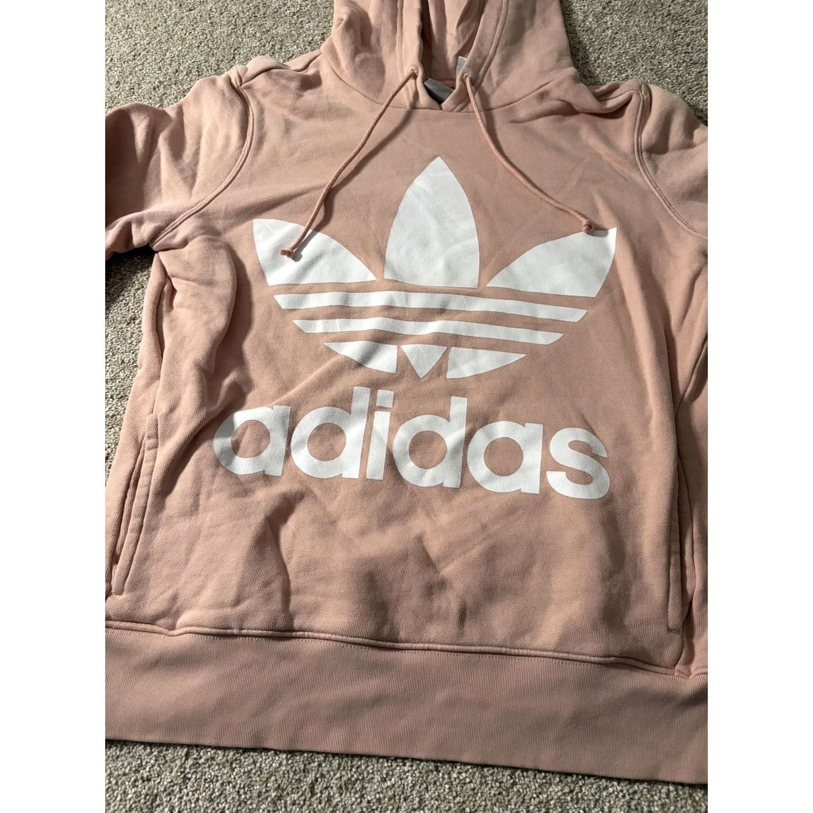 Adidas Adidas Originals Hoodie Womens Small Pink Trefoil Logo Pullover Sweatshirt Size S / US 4 / IT 40 - 3 Thumbnail