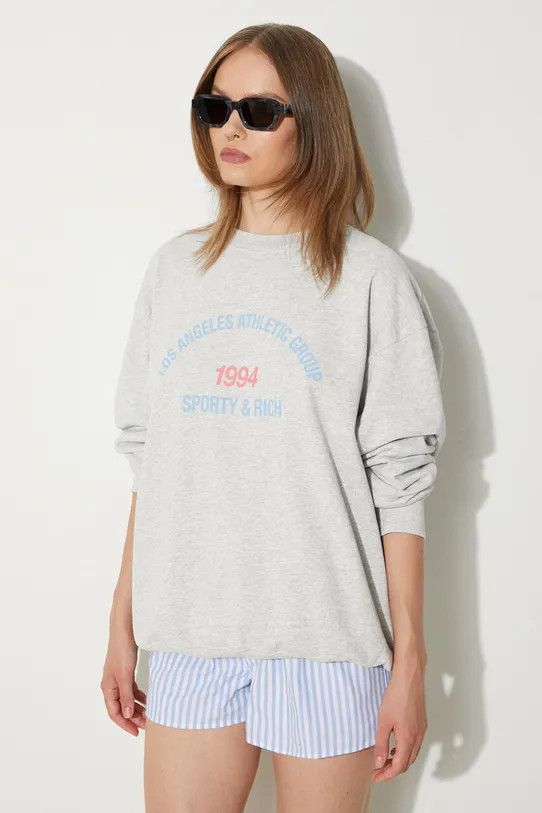 Sporty & Rich o1mle0525 LA Athletic Group Crewneck Sweatshirt Heather Grey Size M / US 6-8 / IT 42-44 - 6 Thumbnail