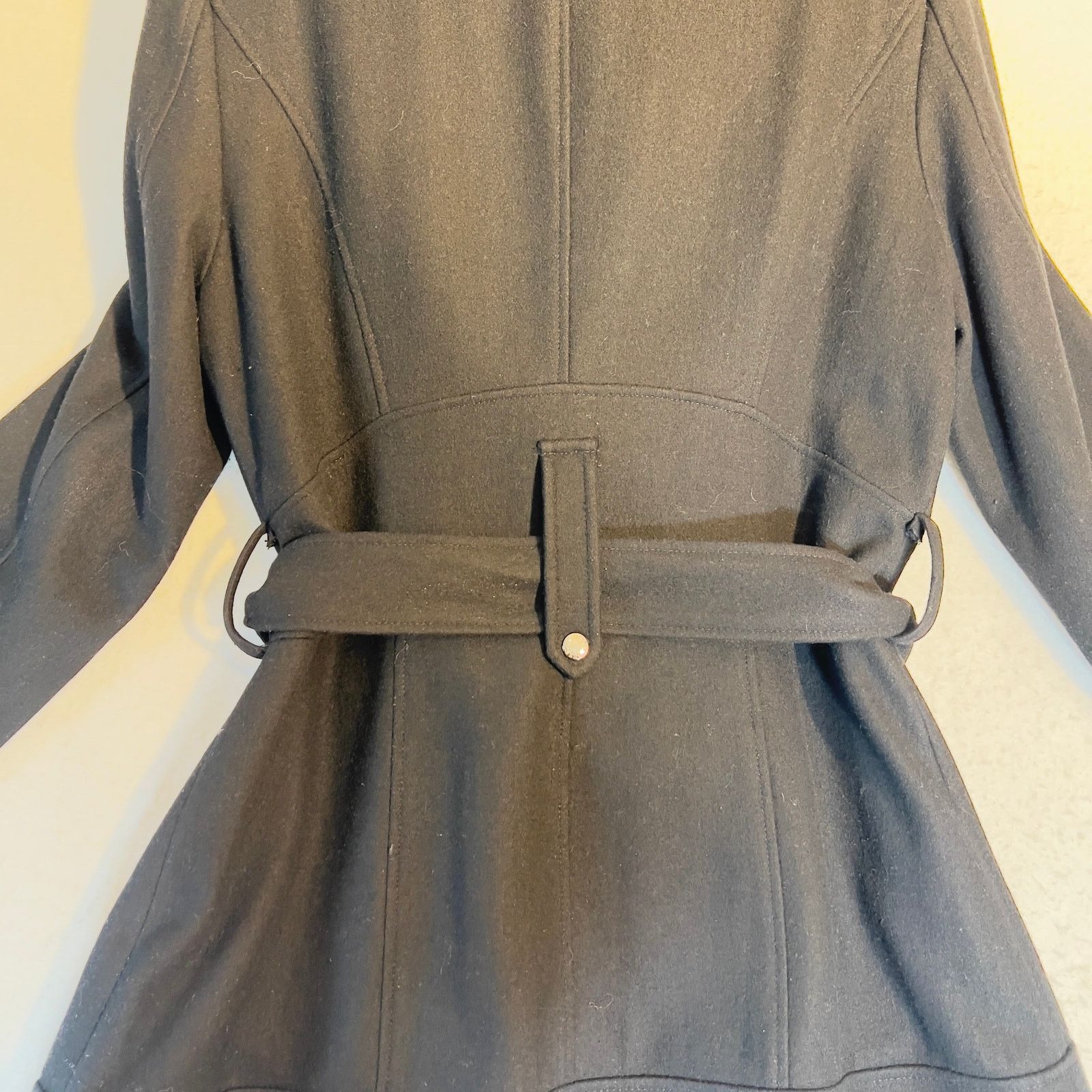 Guess Guess Wool Blend Full Zip Pea Coat Woman Large Pockets Belt Size L / US 10 / IT 46 - 15 Thumbnail