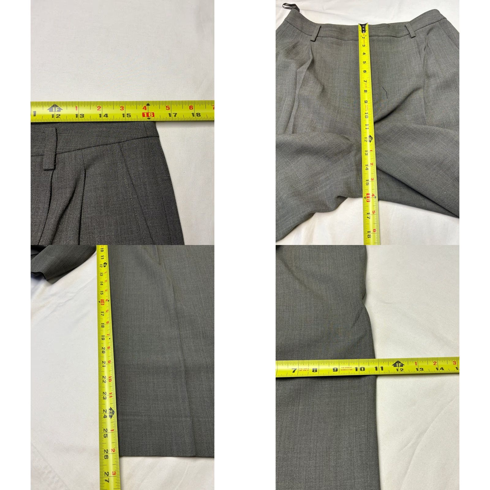 Ellen Tracy Linda Allard Ellen Tracy Grey Wool Blend Pleated Wide-Leg Pants Adult Regular Size 12 W32 L26 Womens High Rise 90s Dress Pants Gray Solid"} Size 24" / US 00 / IT 34 - 8 Thumbnail