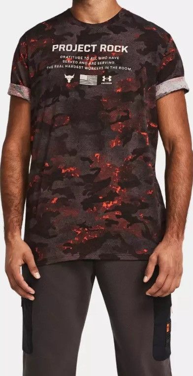 Under Armour New UA Men's Project Rock Veterans Day Printed S/S Size 2XLT Size US XXL / EU 58 / 5 - 5 Thumbnail