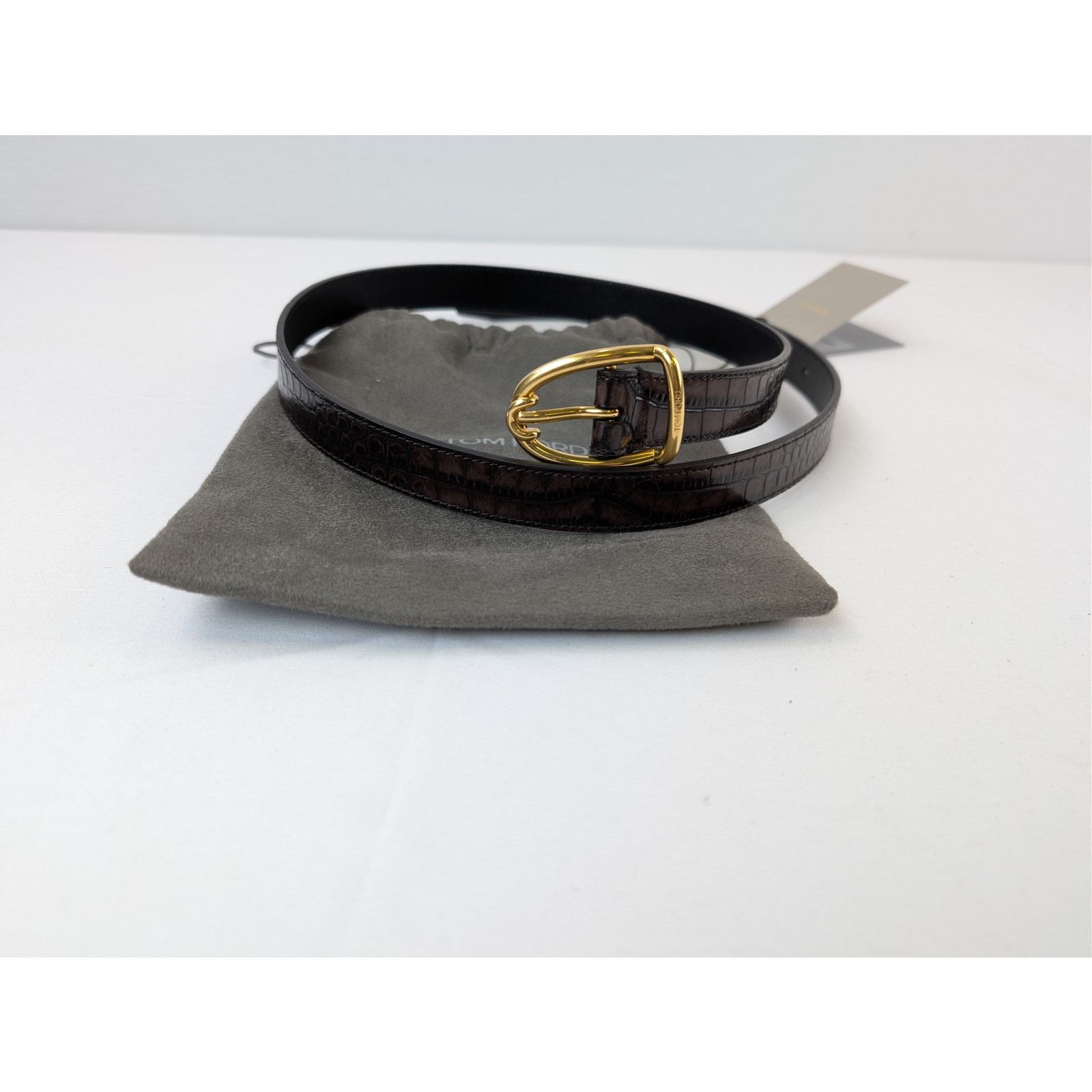 Tom Ford o1rshd1 Size: 100 / pin-buckle croc-embossed calfskin belt Size 40 - 16 Thumbnail