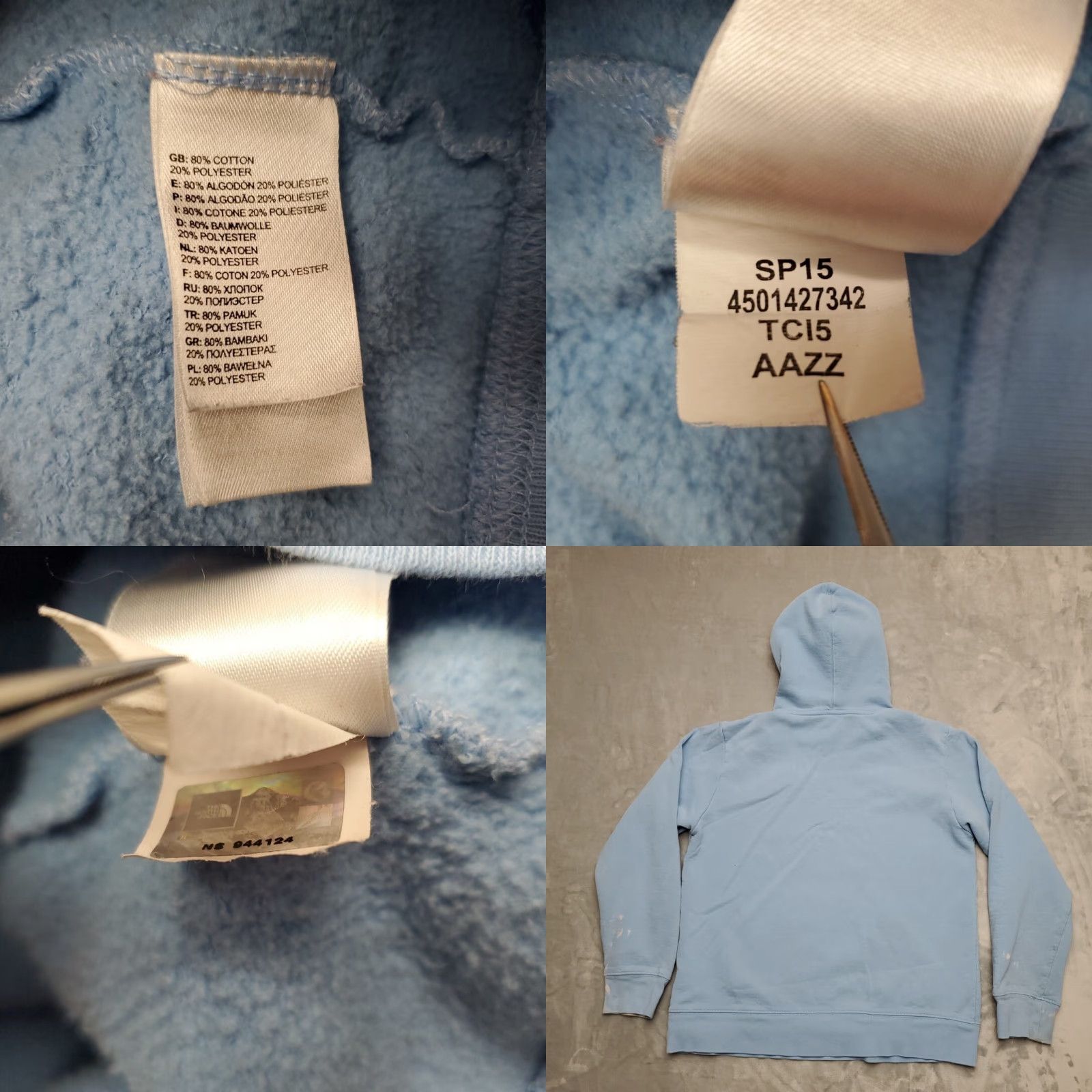 The North Face VINTAGE The North Face Hoodie Mens M Blue Logo Front 2 Tone Hooded Retro Pullover Size US M / EU 48-50 / 2 - 8 Thumbnail