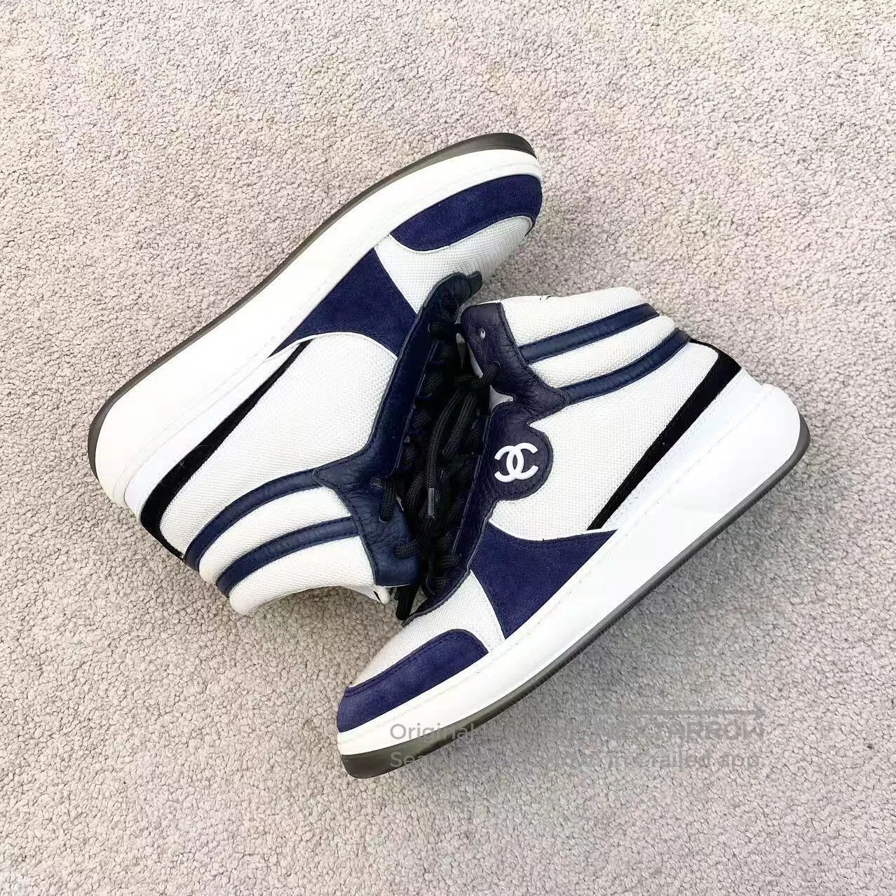 Chanel Chanel Blue and white high-top sneakers| Size US 6 / IT 36 - 4 Thumbnail