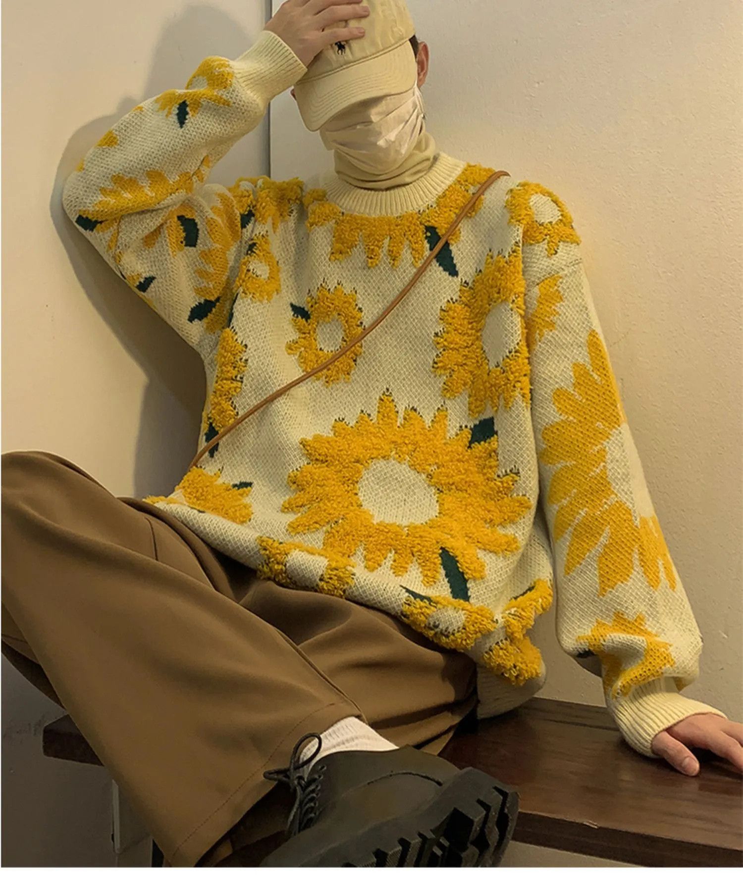 Vintage Sunflower Warm Sweaters Male Grailed