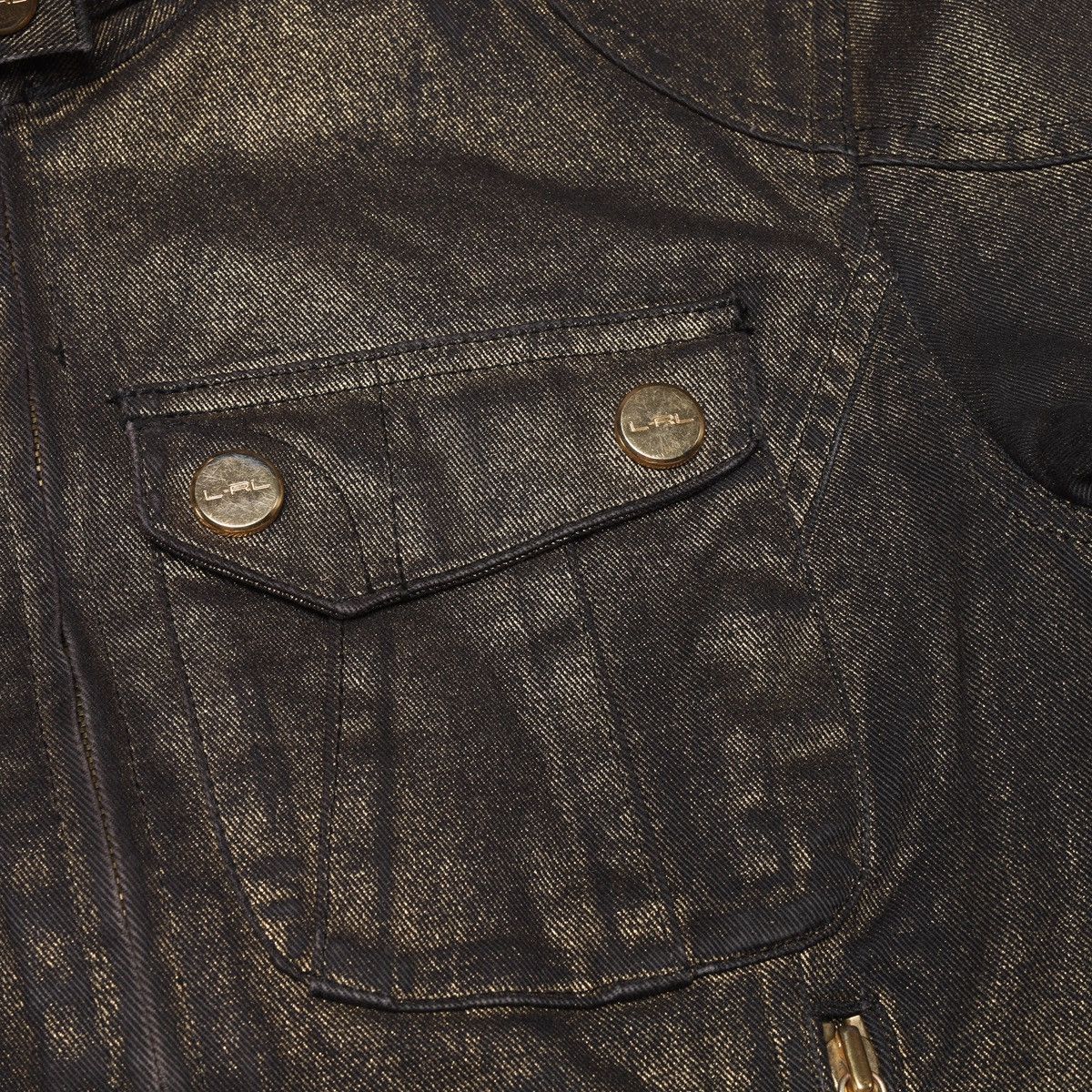 Ralph Lauren Ralph Lauren Jeans Co Bronze Brown Glitter jacket Biker Crop Size XS / US 0-2 / IT 36-38 - 7 Thumbnail