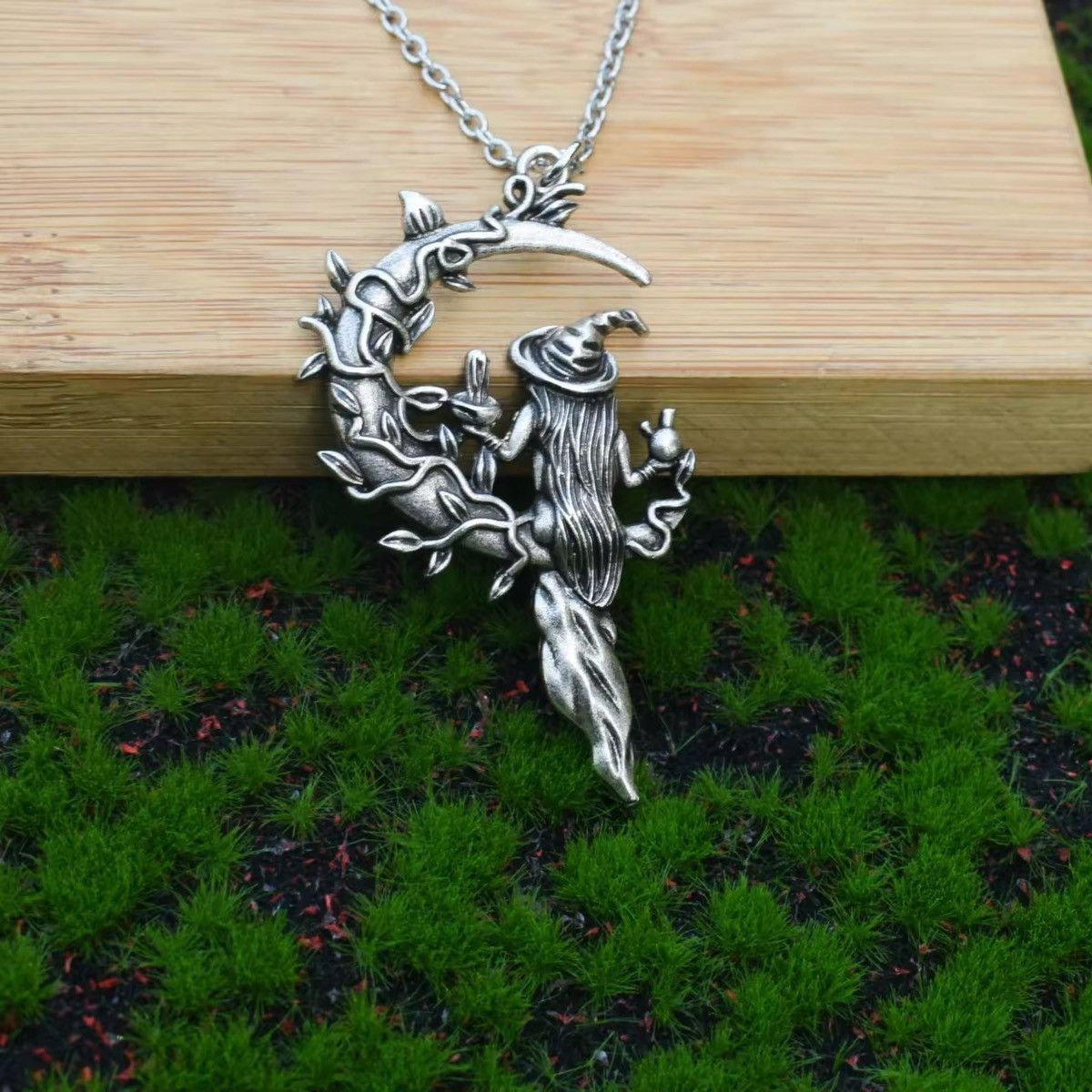 Jewelry Mysterious Moon Witch Pendant Necklace Size ONE SIZE - 1 Thumbnail