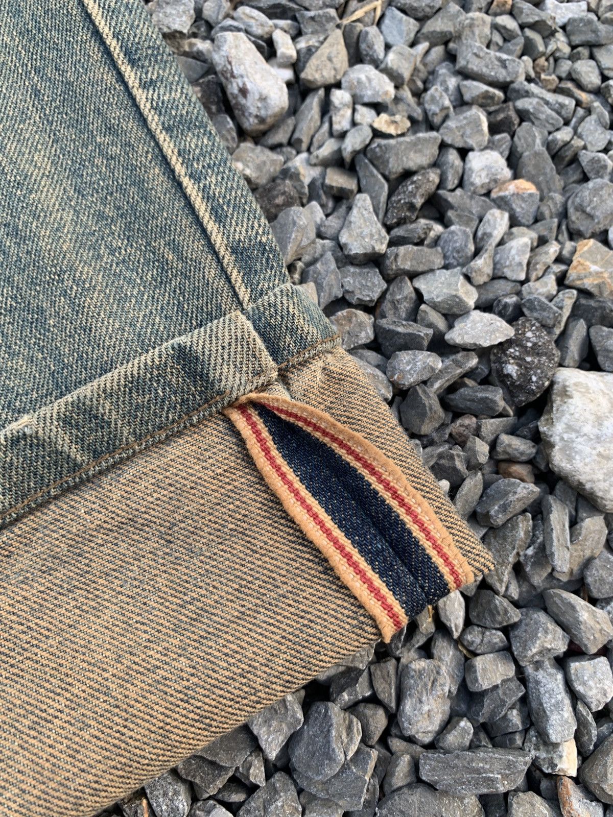 Kapital VINTAGE WRANGLER SELVEDGE BAGGY RUSTY DISTRESSED DENIM Size US 30 / EU 46 - 11 Thumbnail