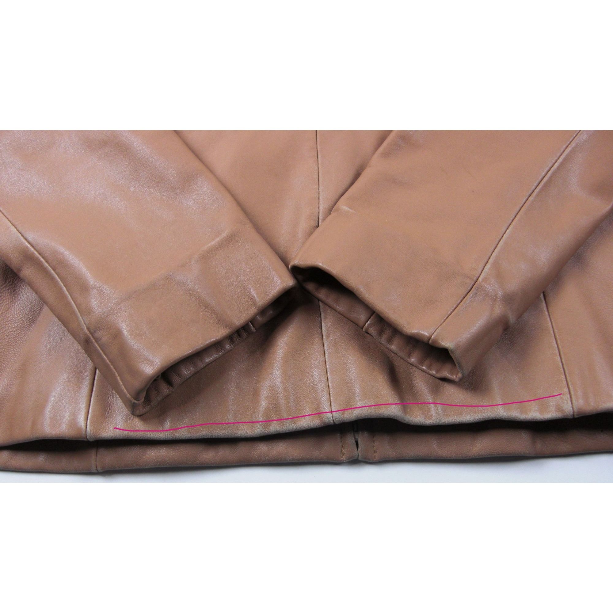 Other Juliet Michelle Women's Soft Lamb Skin L Brown Mustard Leath Size L / US 10 / IT 46 - 6 Thumbnail