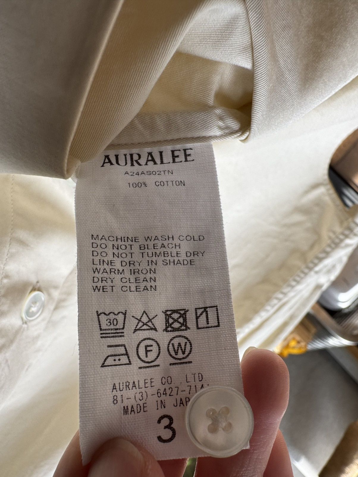 Auralee Auralee Washed Finx Twill Big Shirt in Light Beige Size 3 Size US S / EU 44-46 / 1 - 4 Thumbnail