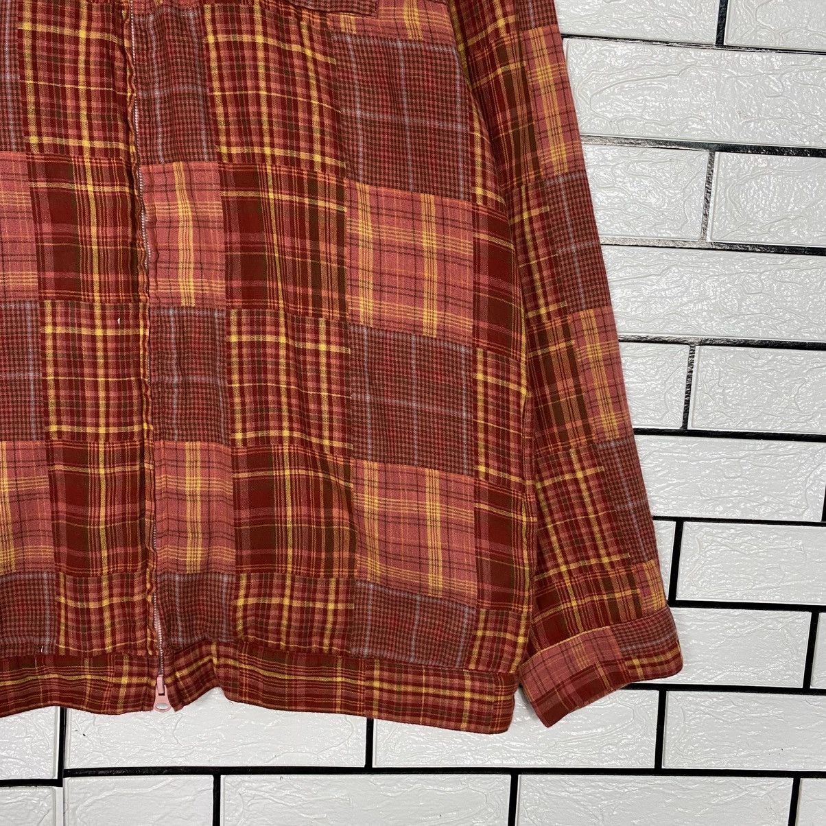 Issey Miyake 📌Vintage Wool Zipper Jacket Karl Helmut Tartan Design Size US L / EU 52-54 / 3 - 6 Thumbnail