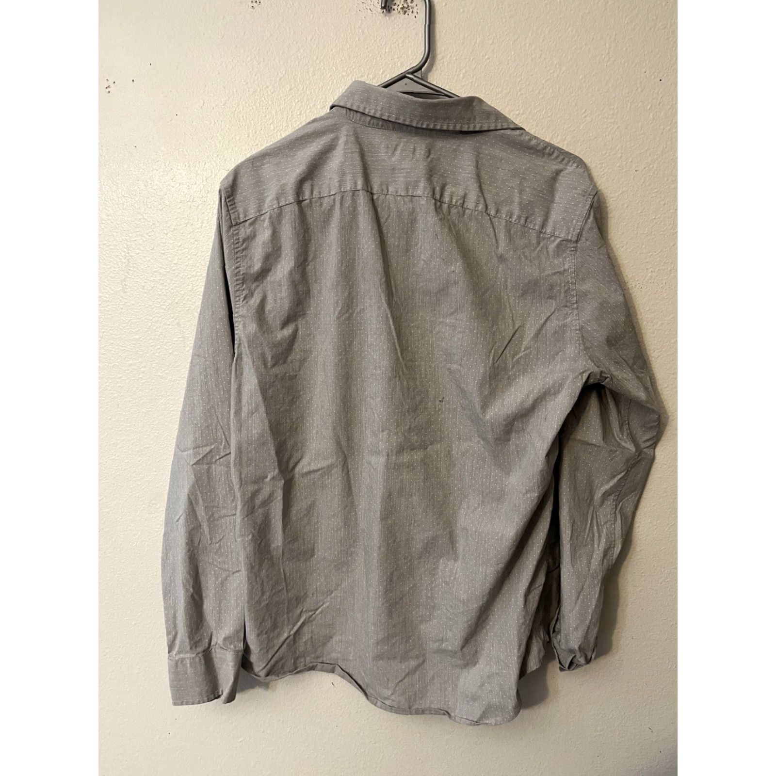 Banana Republic Men’s Medium Slim Flex Fit Button Down Long Sleeve Gray Polka Dot Size US M / EU 48-50 / 2 - 3 Thumbnail