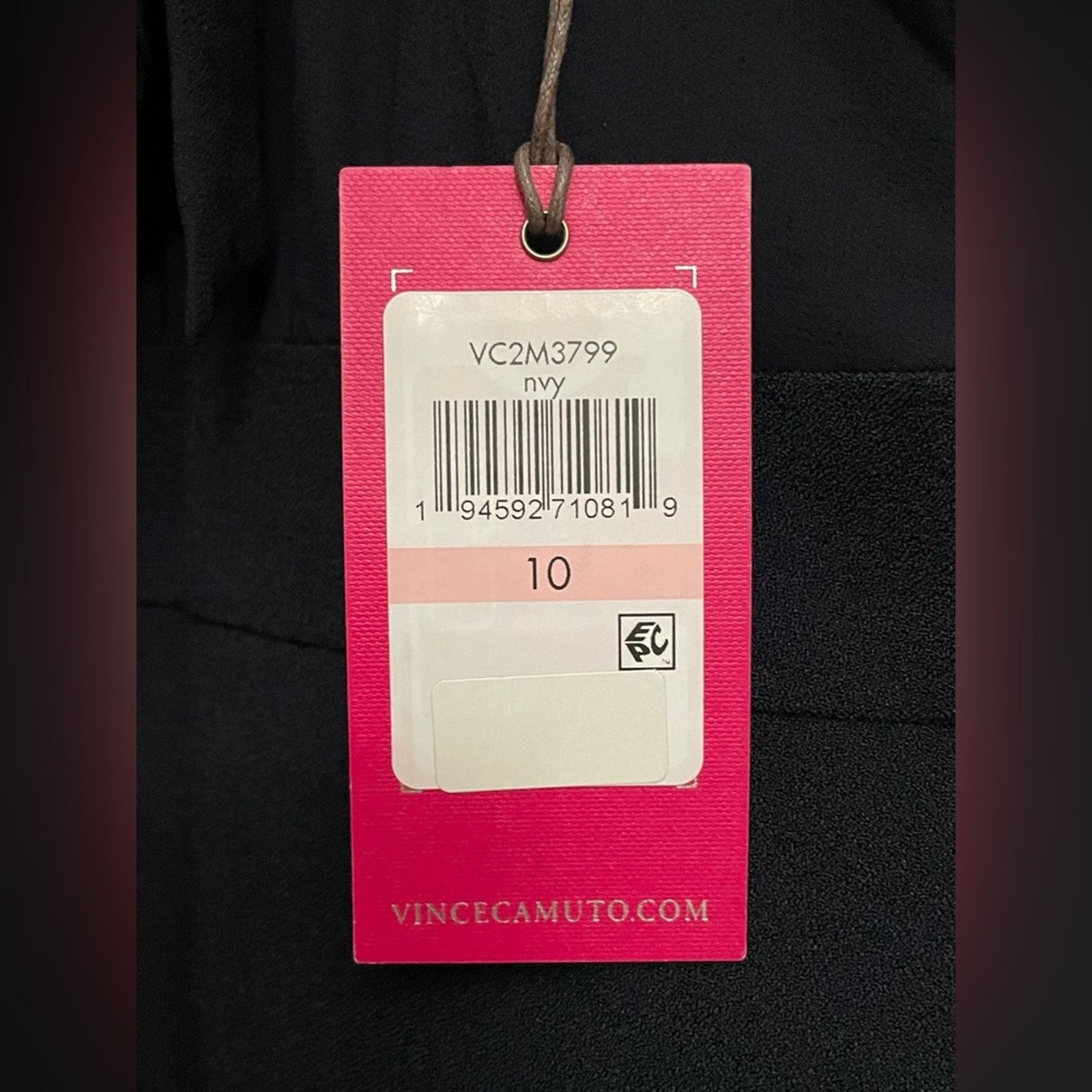 Vince Camuto Vince Camuto Chiffon Bow Neck A-Line Navy Dress Size 10 Size ONE SIZE - 2 Thumbnail