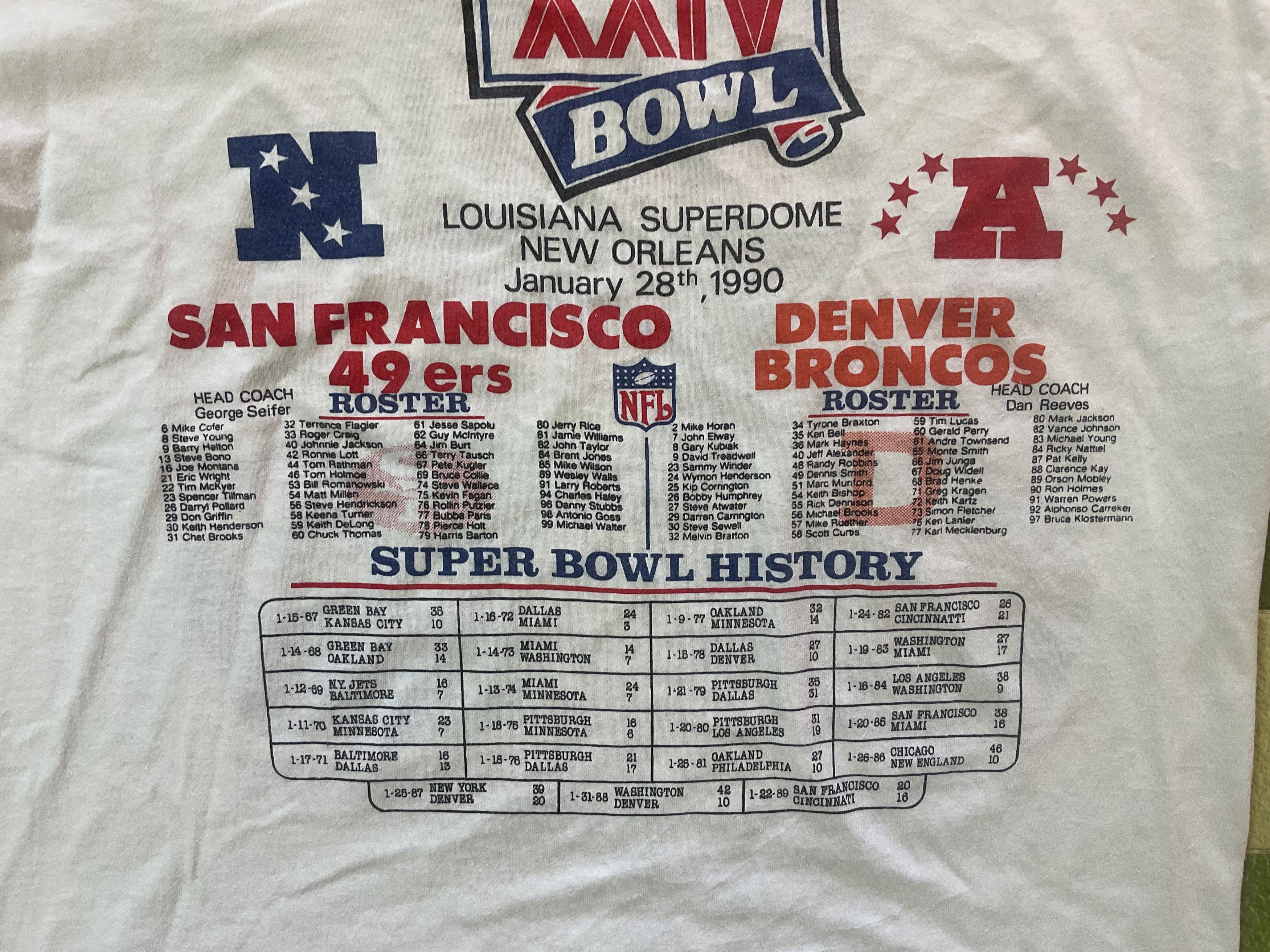 NFL Vintage 1990 Super Bowl XXIV 49ers vs Broncos T-Shirt NFL Size US L / EU 52-54 / 3 - 4 Thumbnail