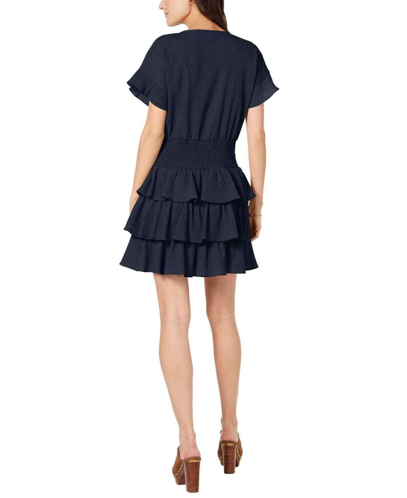 Michael Kors MICHAEL Michael Kors Smocked Waist Ruffled Crinkle Dress XL Size XL / US 12-14 / IT 48-50 - 2 Thumbnail