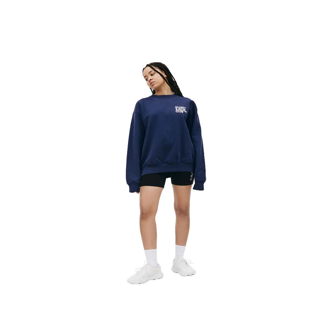 Sporty & Rich o1mle0525 Exercise Often Crewneck Sweatshirt in Navy Size L / US 10 / IT 46 - 3 Thumbnail