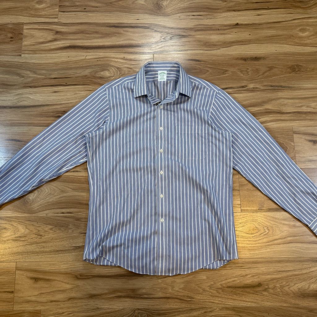 Brooks Brothers Brooks Brothers Men’s Milano Shirt 16/34 Blue Stripe Size 34S - 1 Thumbnail