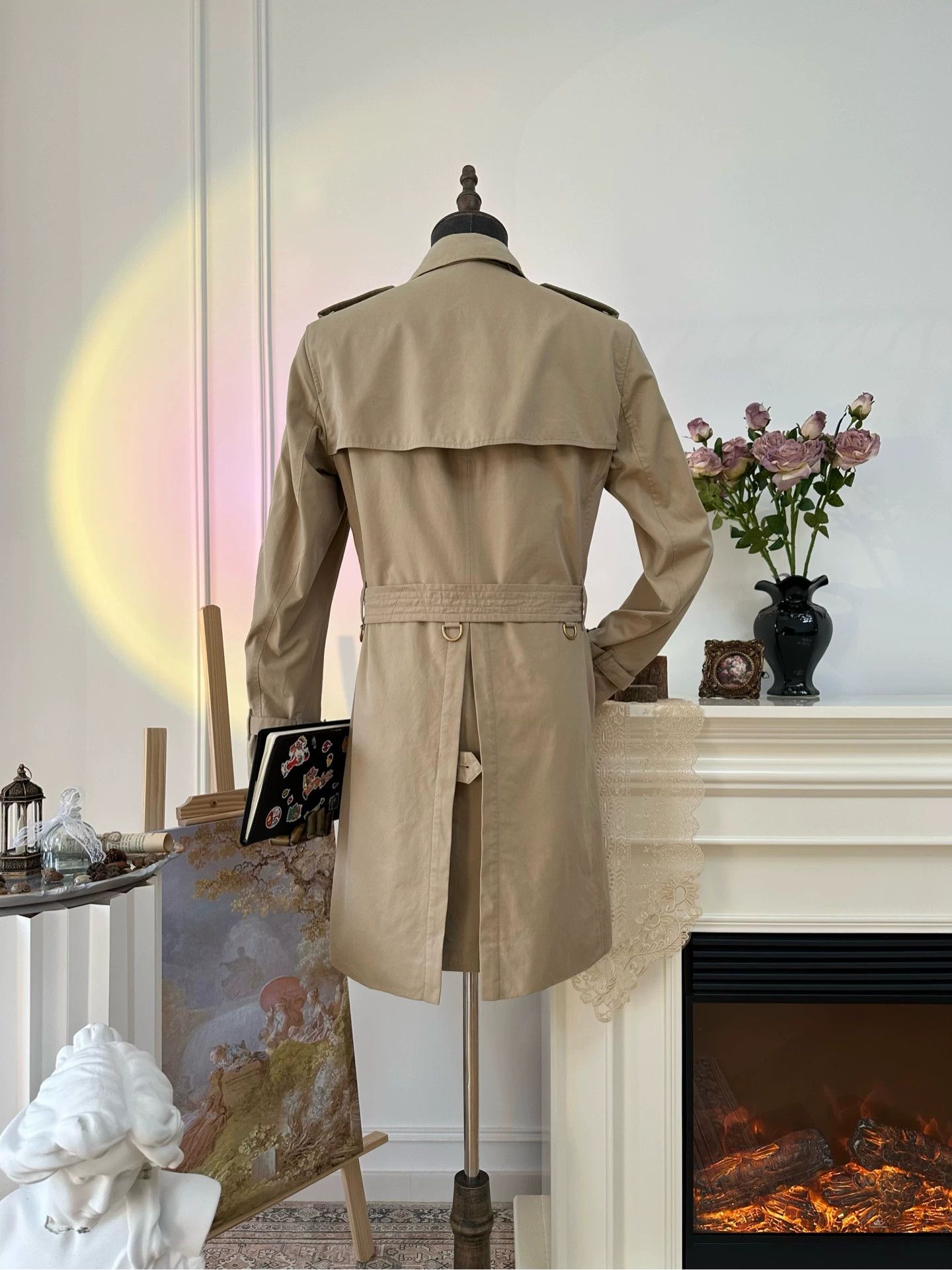 Burberry BURBERRY Chelsea Double Breasted Trench Coat Men's Khaki Size US M / EU 48-50 / 2 - 2 Thumbnail