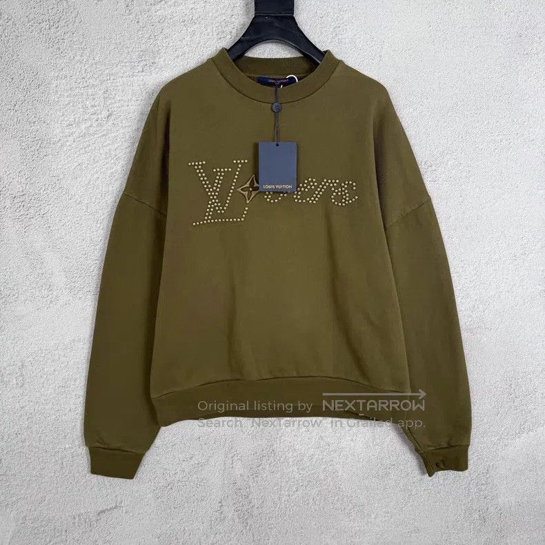 Louis Vuitton Louis Vuitton Green Studded Fei Dong Co-Branded Sweatshirt Size US S / EU 44-46 / 1 - 1 Thumbnail