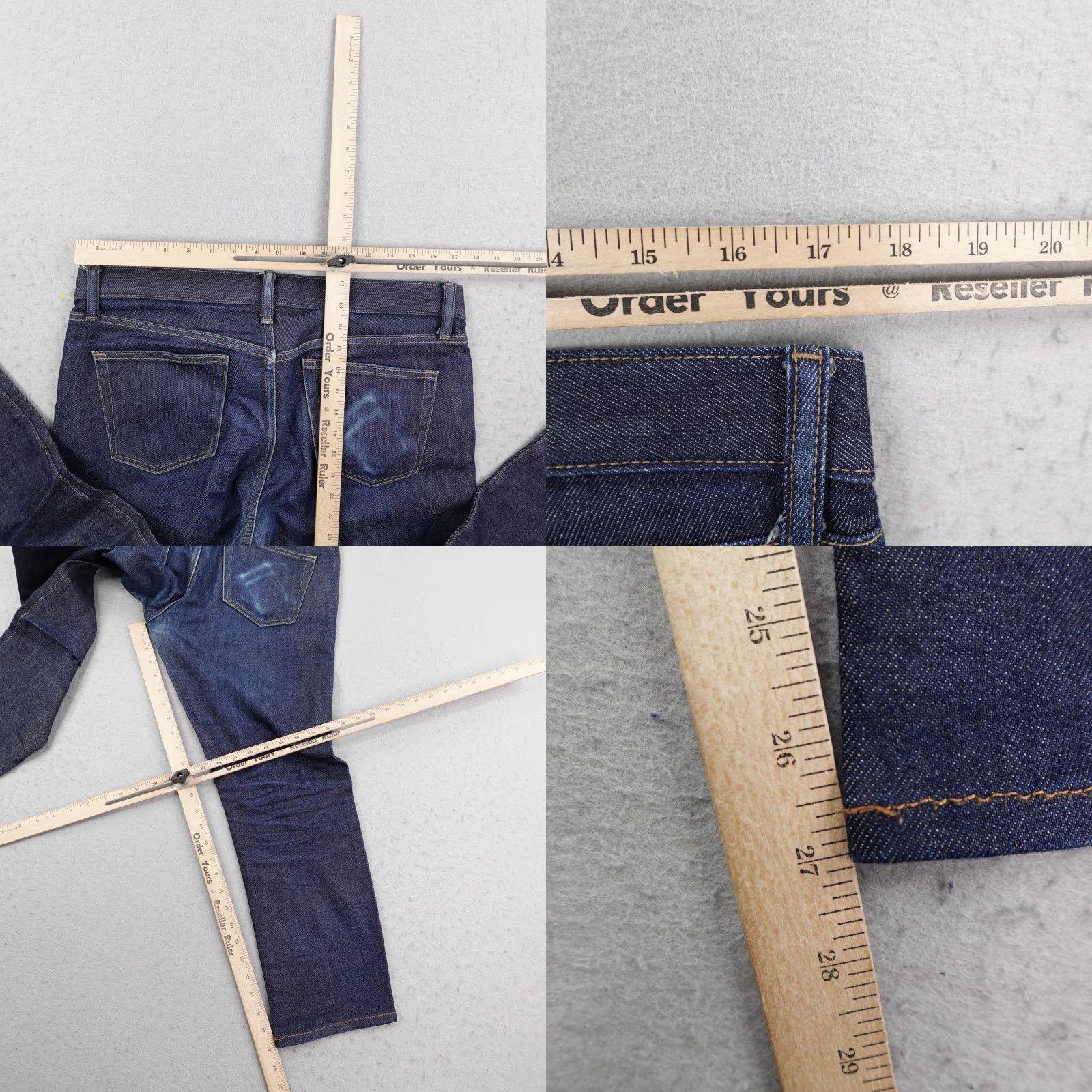 Uniqlo Uniqlo Jeans Mens 33x32 Blue Kaihara Selvedge Slim Straight Low Rise Faded Jeans Size US 33 - 8 Thumbnail