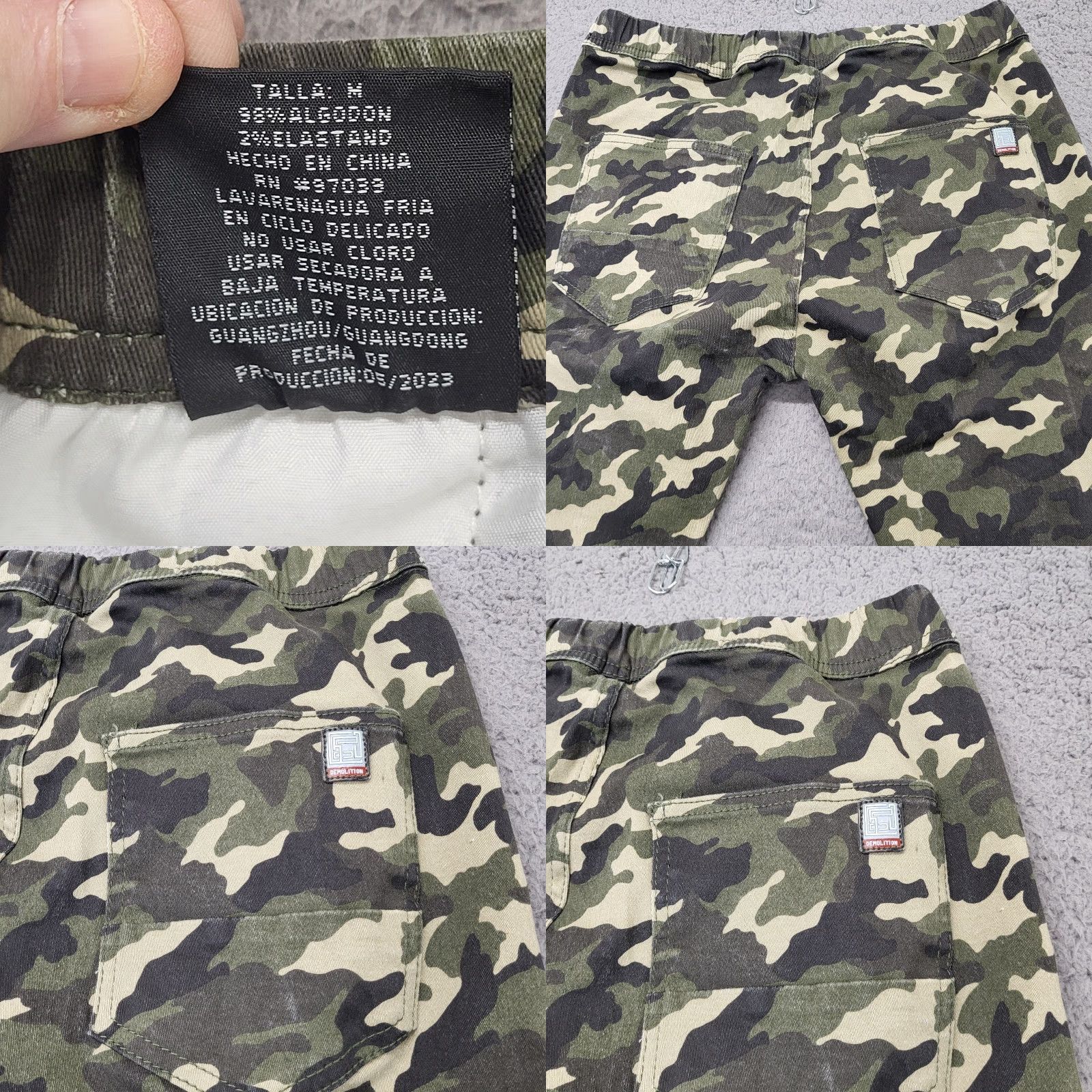 Vintage VINTAGE Demolition Jogger Pants Women's M Green Camo Pleated Elastic Waist Grunge Size 32" / US 10 / IT 46 - 9 Thumbnail