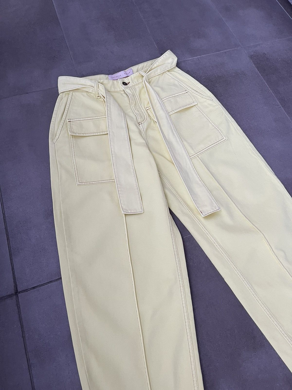 Other !DS! SS22 Lukhanyo Mdingi Belted Yellow Denim Pants Size US 30 / EU 46 - 8 Thumbnail