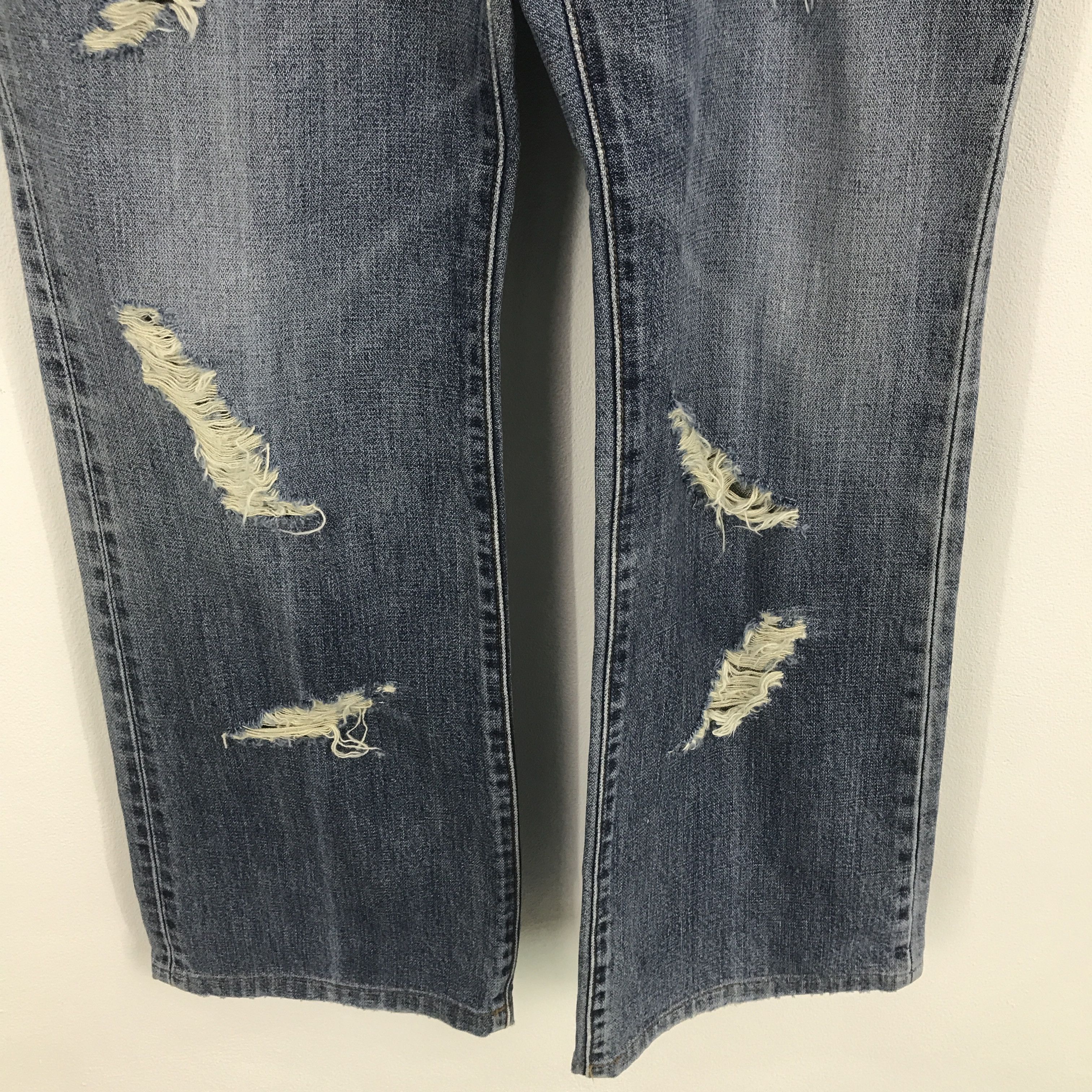 Japanese Brand Flare wrangler Bootcut distressed denim jeans pants Size US 31 - 3 Thumbnail