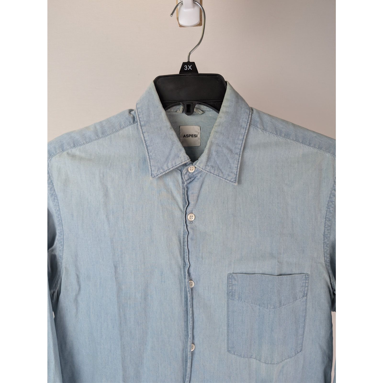 Aspesi o1rshd1 CC20 Casual shirt Sedici Shirt in Light Denim Blue Size US M / EU 48-50 / 2 - 7 Thumbnail