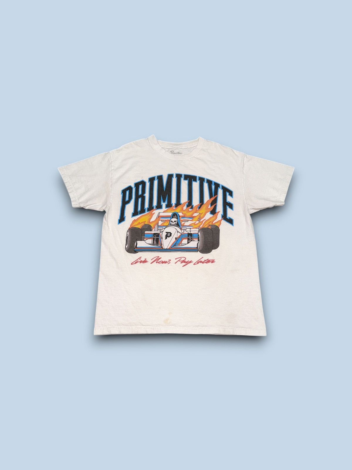 Primitive Primitive skateboarding live now play later racing t-shirt Size US M / EU 48-50 / 2 - 2 Thumbnail