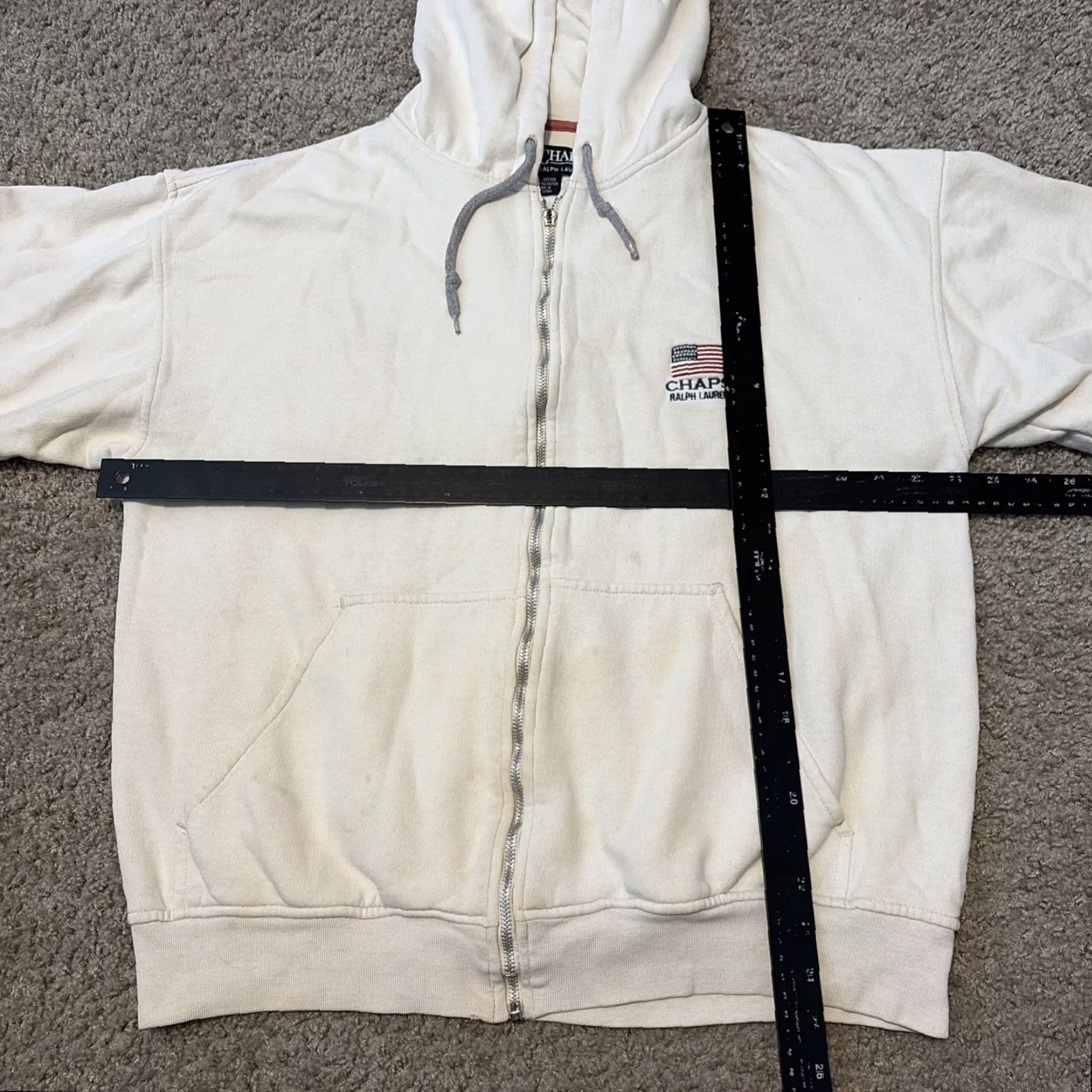 Chaps Chaps Ralph Lauren USA Flag White Full Zip Hoodie Sweatshirt M Unisex Adults Medium Hoodie USA Flag White Full Zip Mens Womens Size US M / EU 48-50 / 2 - 7 Thumbnail