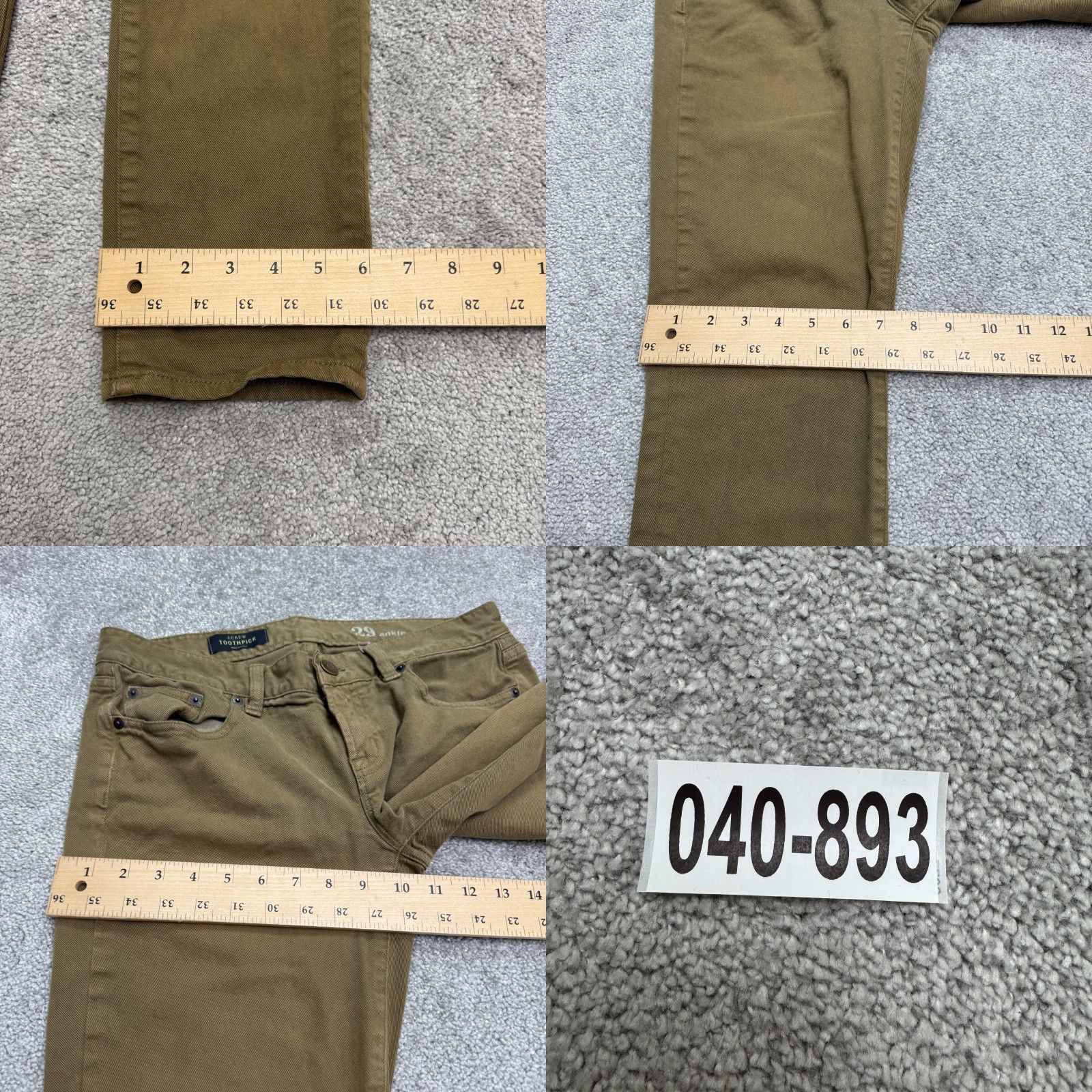 J.Crew VINTAGE J.CREW Toothpick Ankle Jeans Womens 29 Brown Mid Rise Cotton Blend Stretch Regular 5-Pocket Denim City Outdoor Womens Brown Jeans Size 29" - 10 Thumbnail
