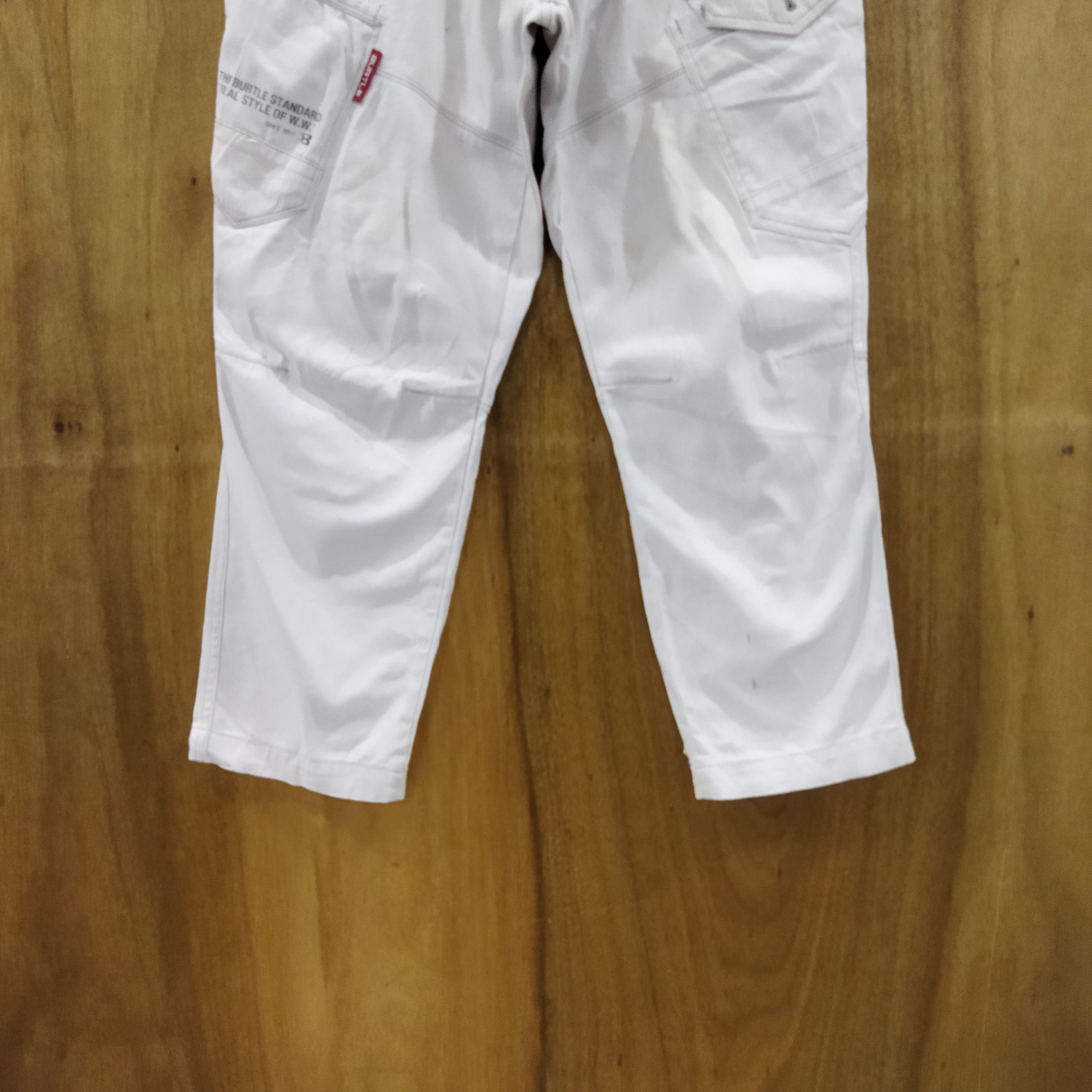Japanese Brand BURTLE WORK WARE FADED WHITE CARGO PANTS Size US 32 / EU 48 - 3 Thumbnail