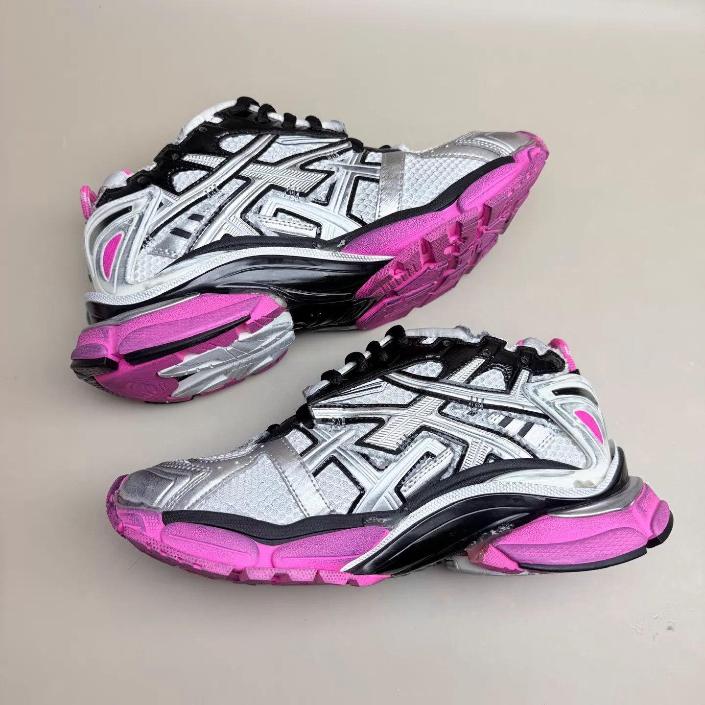 Balenciaga Balenciaga Runner Deconstructed Black & Pink 39 Size US 8.5 / IT 38.5 - 5 Thumbnail