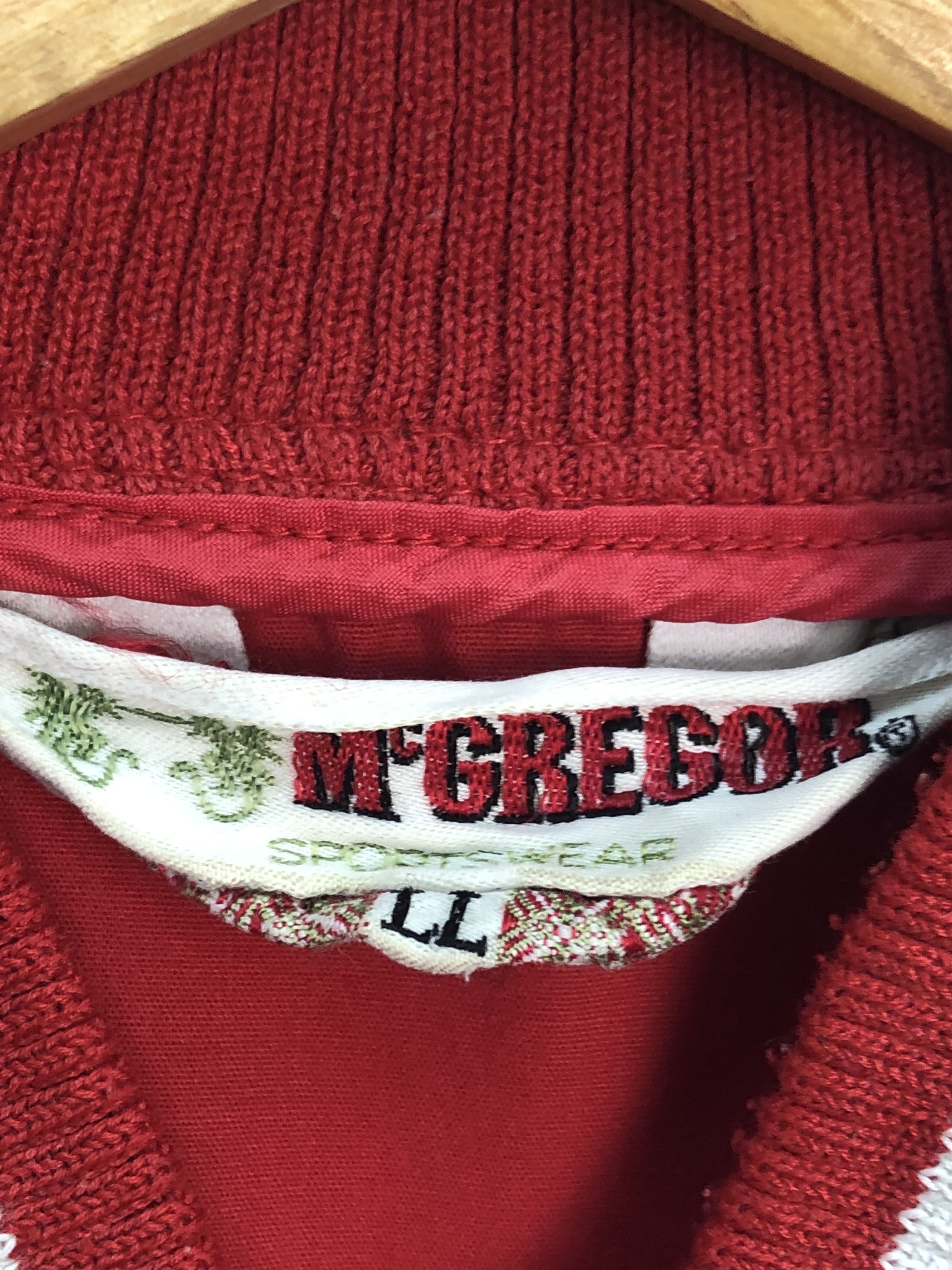 McGregor × Vintage Vintage 90s Mcgregor Wool Varsity Jacket Red J0156 Size US L / EU 52-54 / 3 - 6 Thumbnail