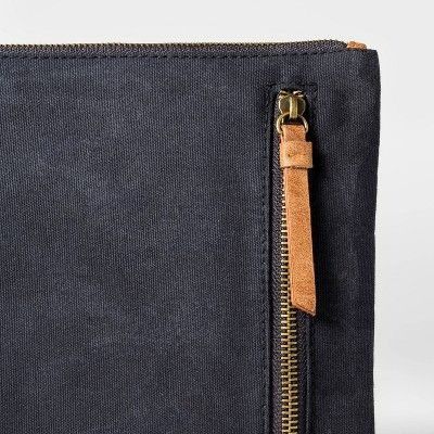 Other Faux Leather & Canvas Zippered Clutch Bag With Dual Compartm Size ONE SIZE - 4 Thumbnail