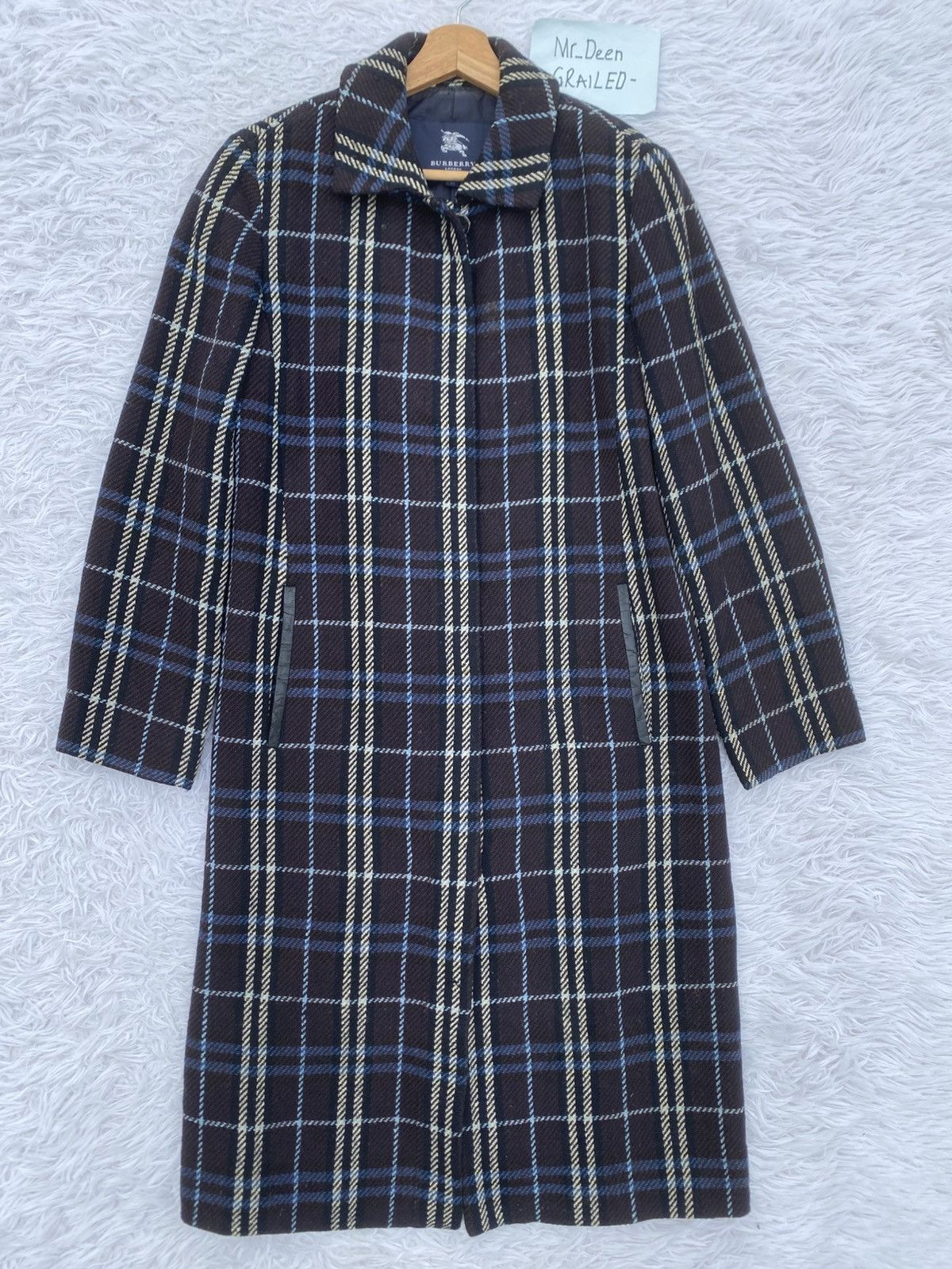 Burberry Rare Vintage Burberry Wool Checkered Long Coat/ Jacket Size 34R - 4 Thumbnail